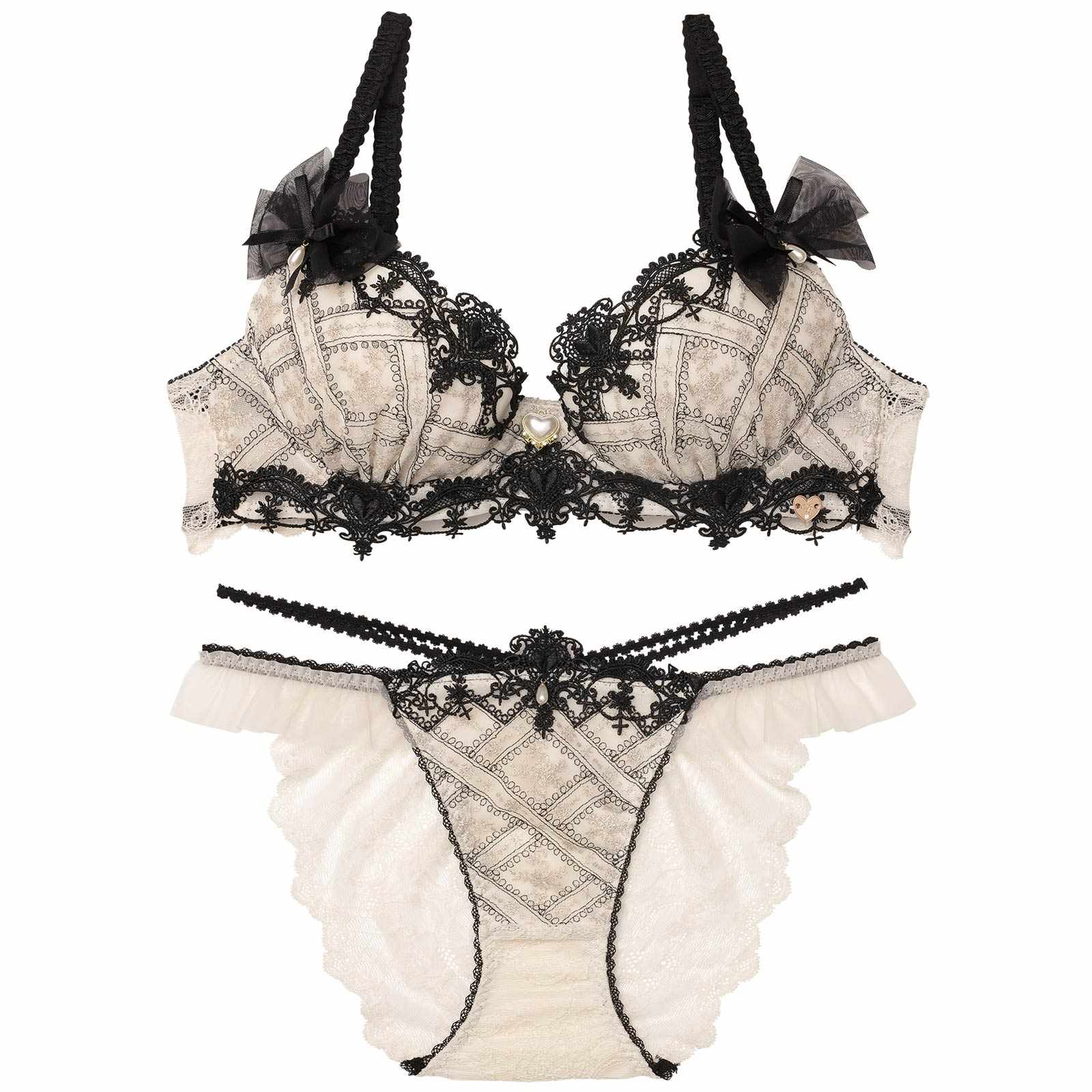 11/14新作!【明日花キララプロデュース/WhipBunny】Classical Shine Embroidery Bra&Shorts / クラシカルシャインエンブロイダリーブラ&ショーツ