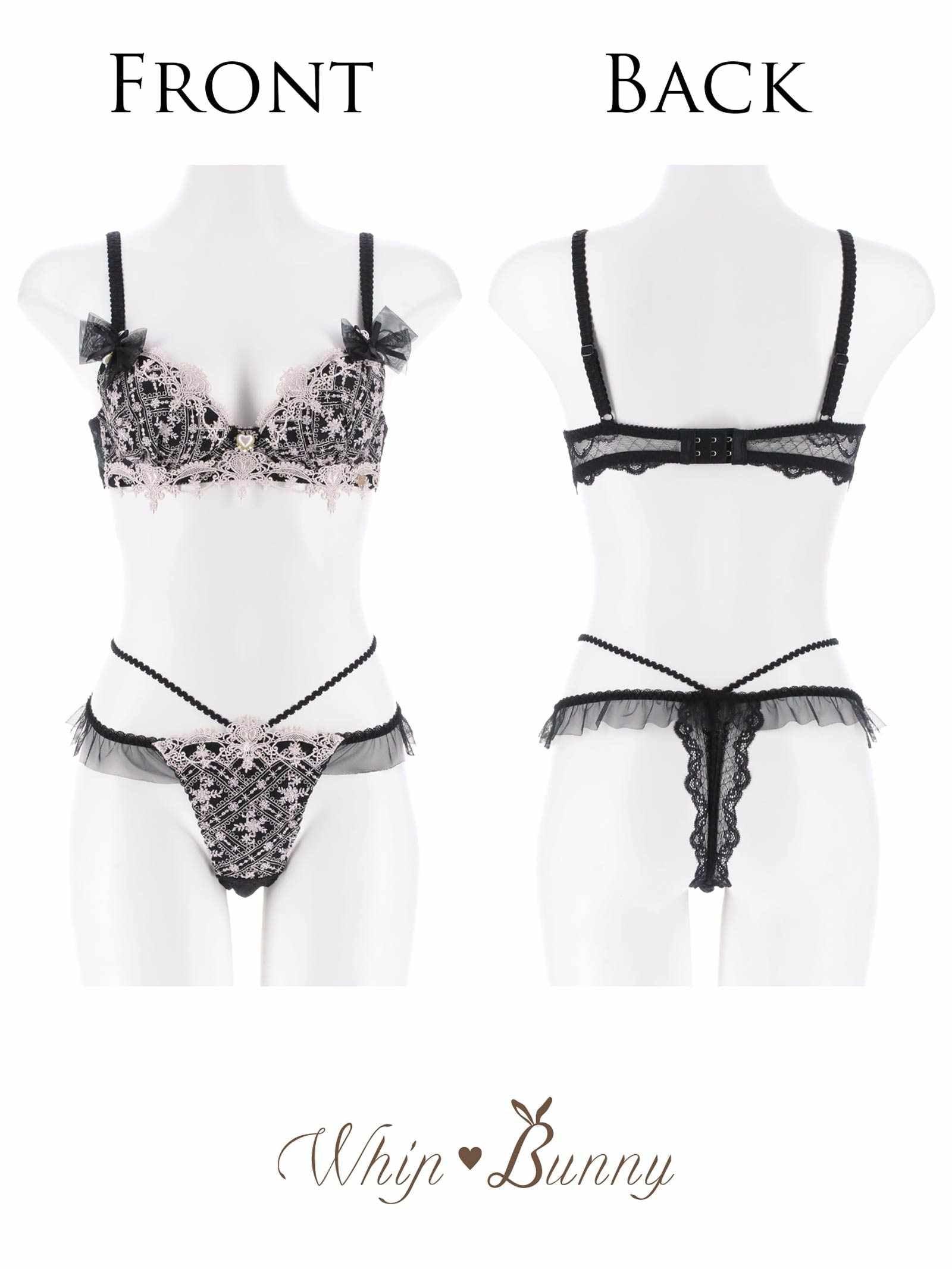 11/14新作!【明日花キララプロデュース/WhipBunny】Classical Shine Embroidery Bra&T-back / クラシカルシャインエンブロイダリーブラ&Tバック