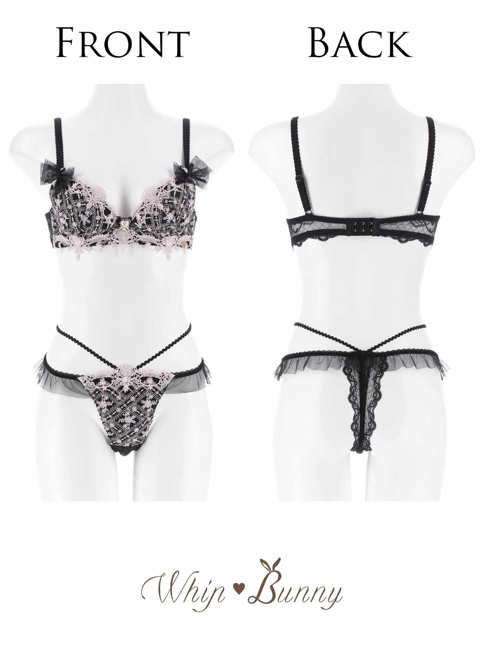 11/14新作!【明日花キララプロデュース/WhipBunny】Classical Shine Embroidery Bra&T-back / クラシカルシャインエンブロイダリーブラ&Tバック