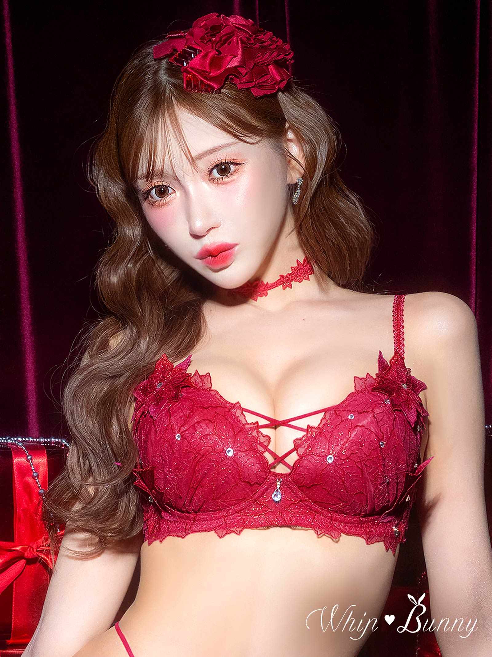 11/7新作!【明日花キララプロデュース/WhipBunny】Brilliant Poinsettia Bra&Shorts / ブリリアントポインセチアブラ&ショーツ