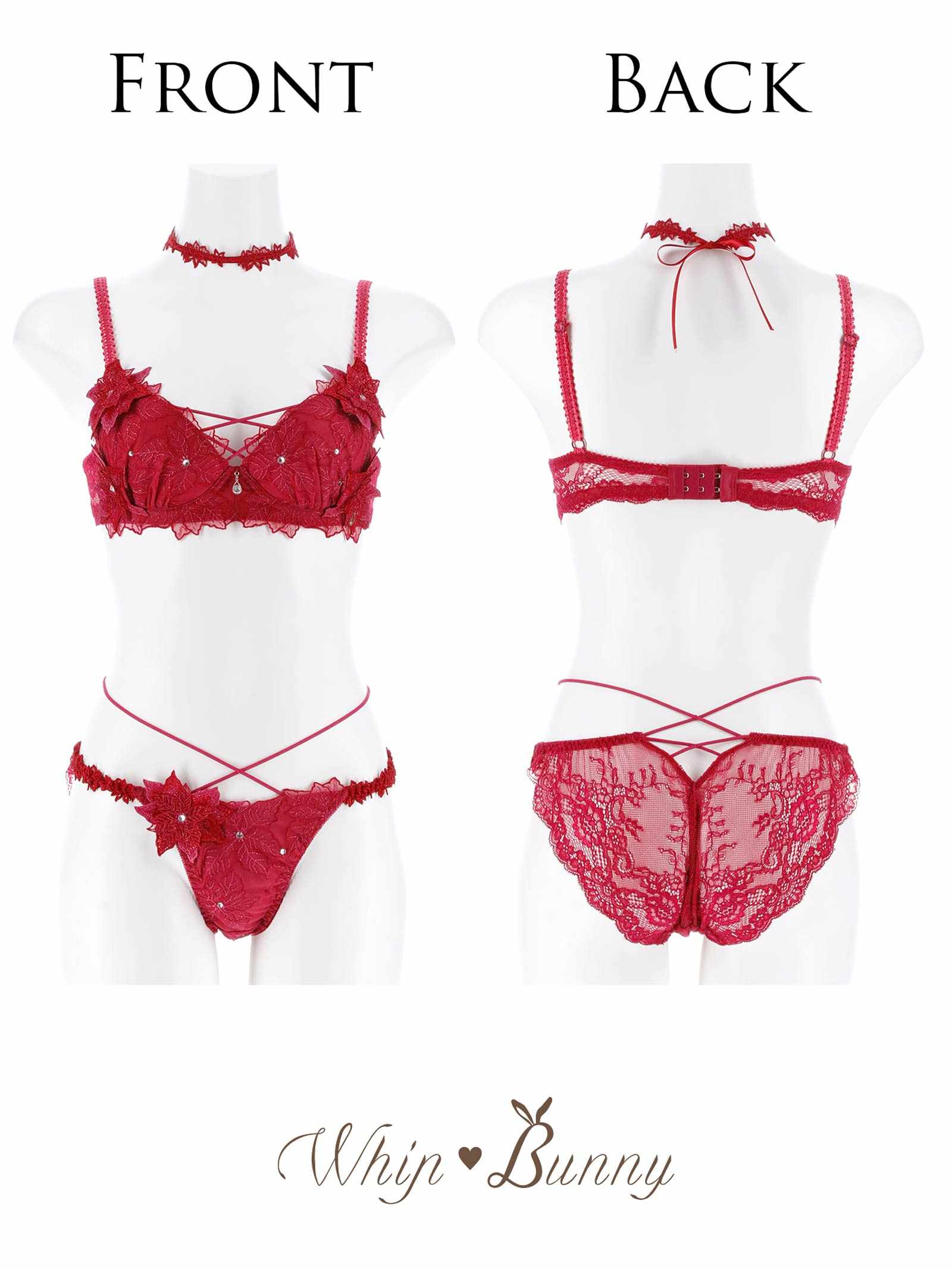 11/7新作!【明日花キララプロデュース/WhipBunny】Brilliant Poinsettia Bra&Shorts / ブリリアントポインセチアブラ&ショーツ