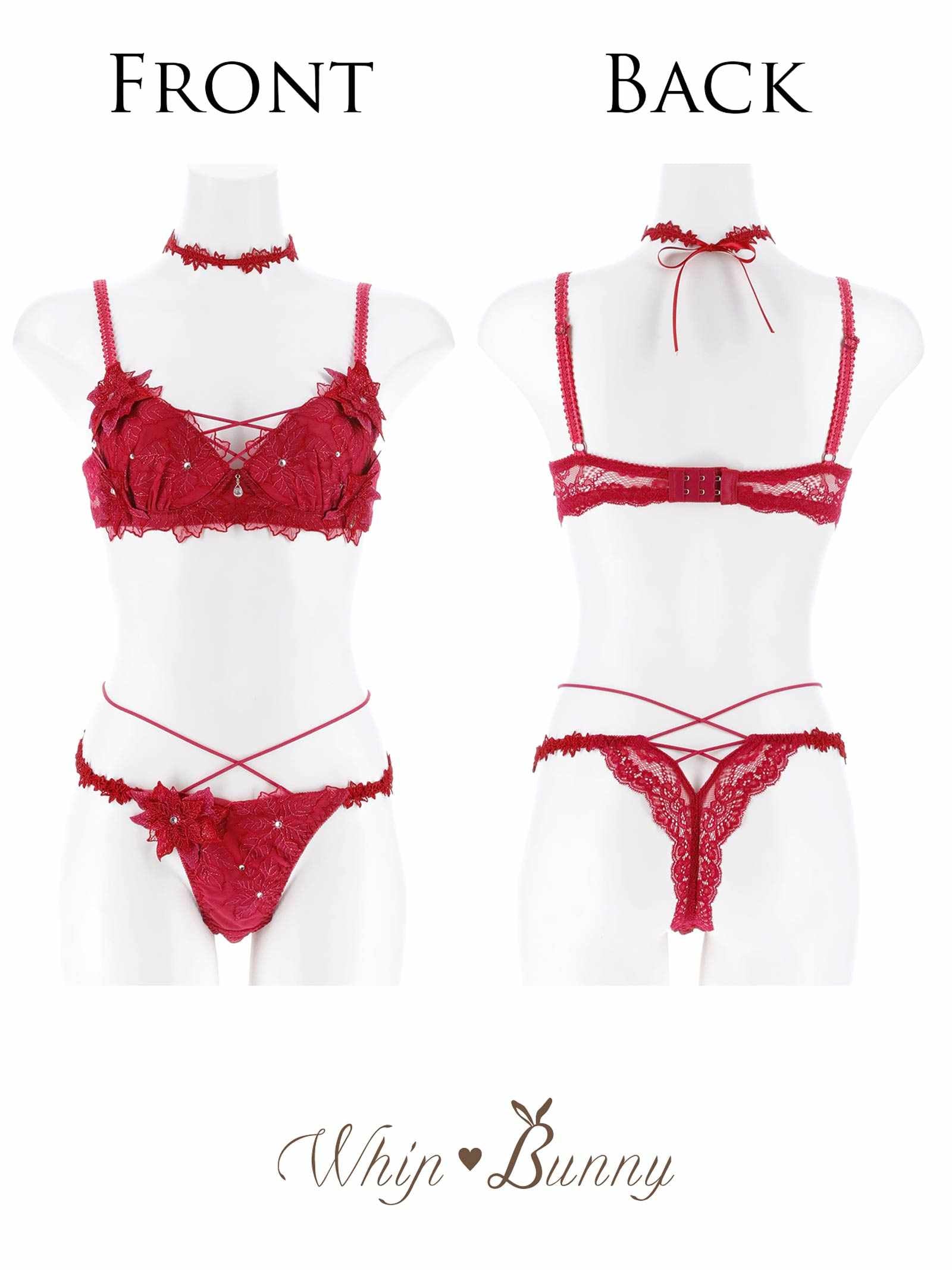 11/7新作!【明日花キララプロデュース/WhipBunny】Brilliant Poinsettia Bra&T-back / ブリリアントポインセチアブラ&Tバック