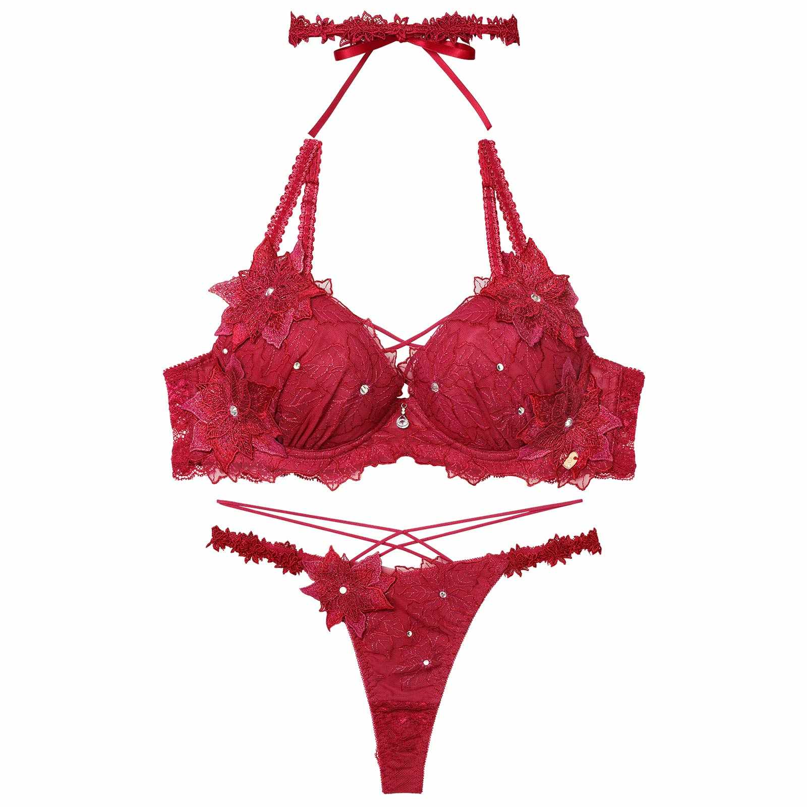 2/3再販!【明日花キララプロデュース/WhipBunny】Brilliant Poinsettia Bra&T-back / ブリリアントポインセチアブラ&Tバック