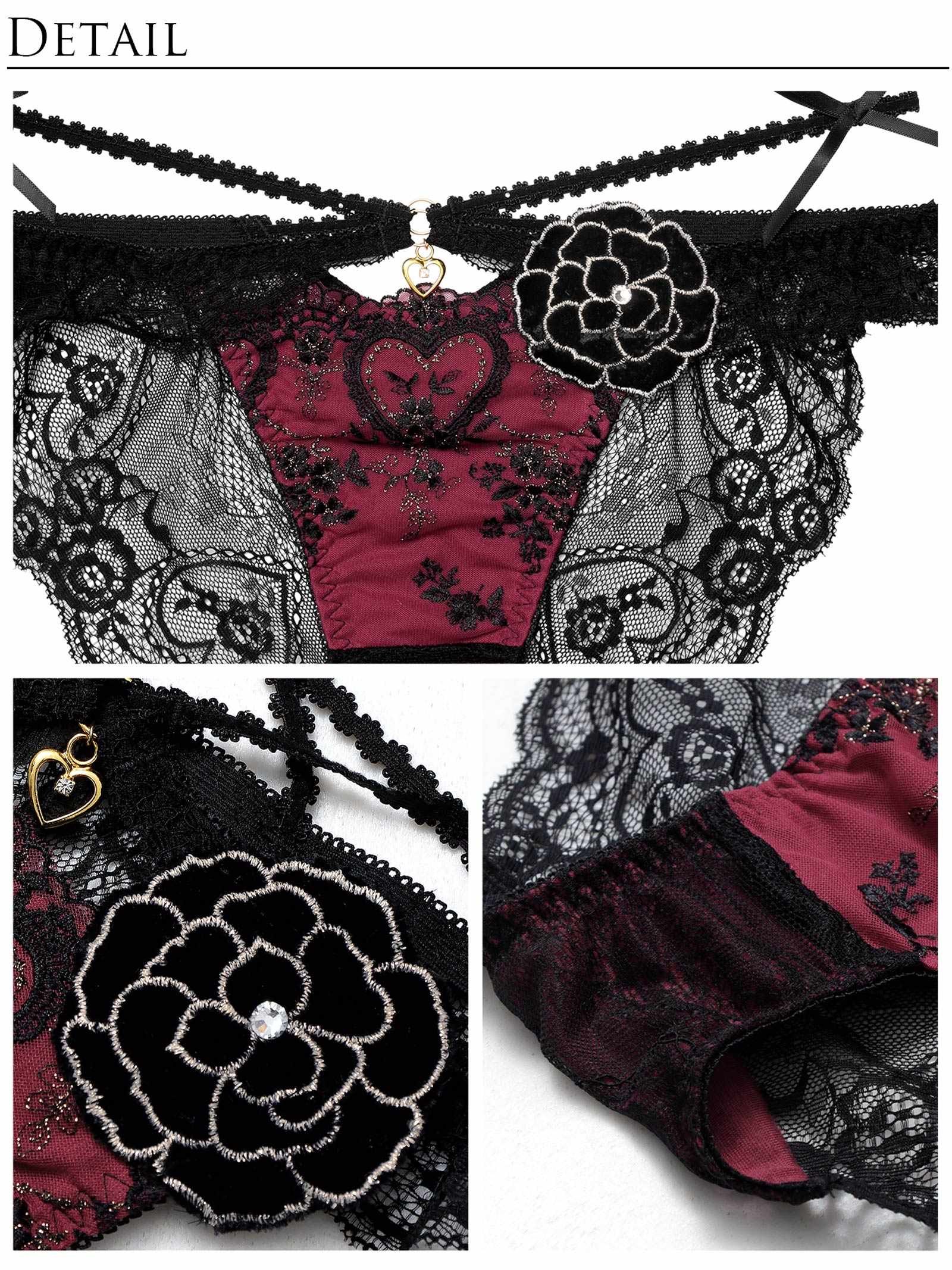 12/26新作!【明日花キララプロデュース/WhipBunny】Damasuku Heart Bloom Bra&Shorts / ダマスクハートブルームブラ&ショーツ