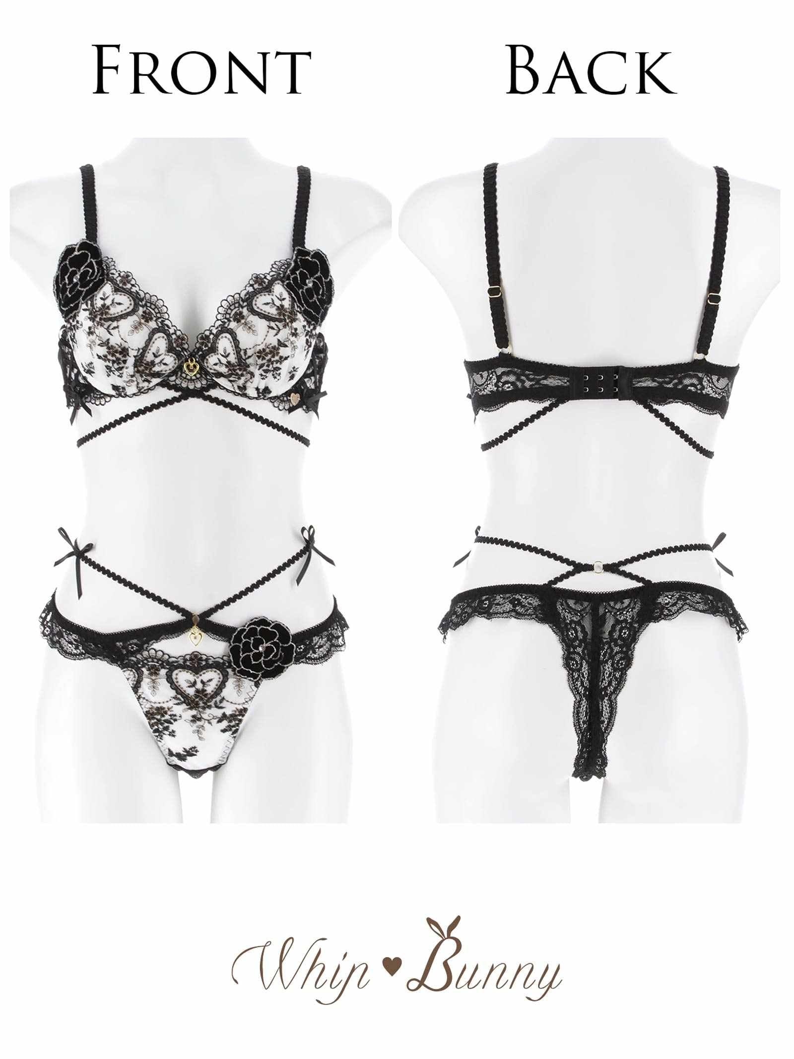 12/26新作!【明日花キララプロデュース/WhipBunny】Damasuku Heart Bloom Bra&T-back / ダマスクハートブルームブラ&Tバック