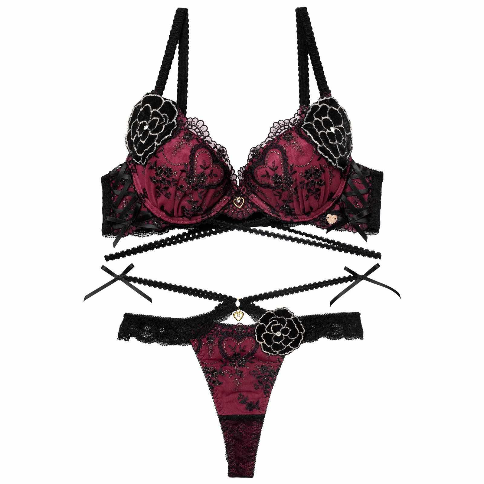 【明日花キララプロデュース/WhipBunny】Damasuku Heart Bloom Bra&T-back / ダマスクハートブルームブラ&Tバック