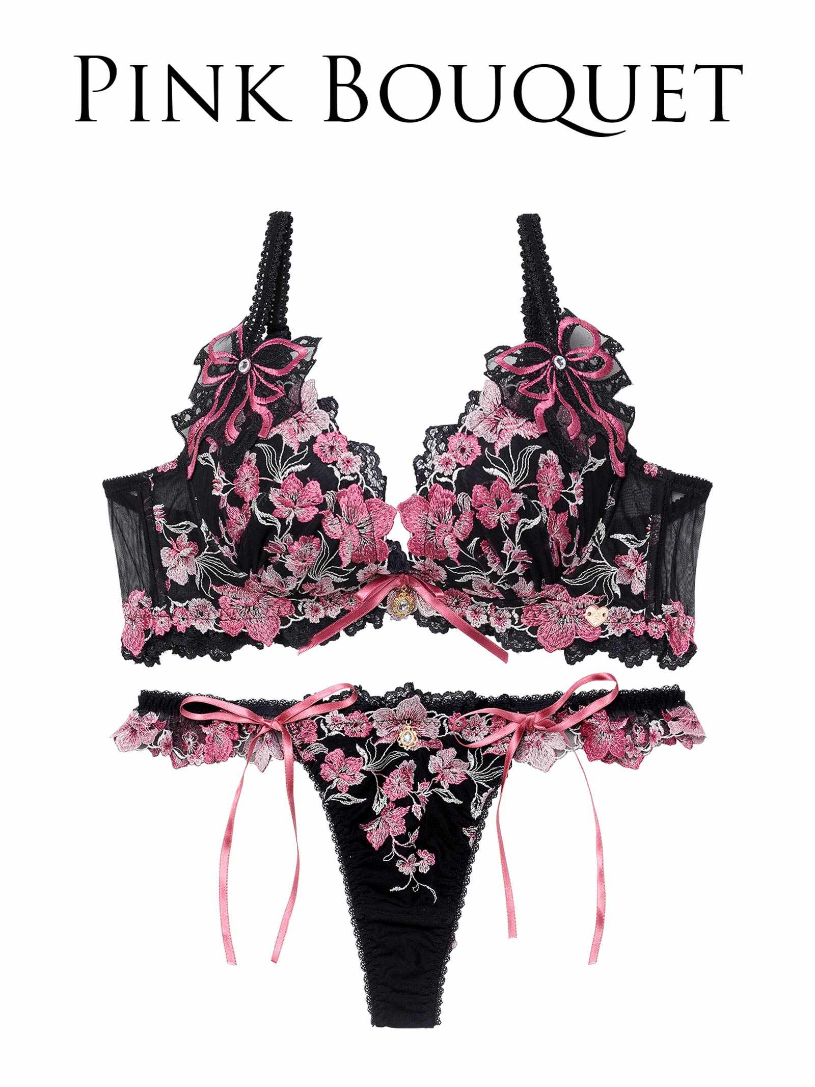 1/19新作!【明日花キララプロデュース/WhipBunny】Romantic Ribbon Bouquet Bra&T-back/ ロマンティックリボンブーケブラ&Tバック