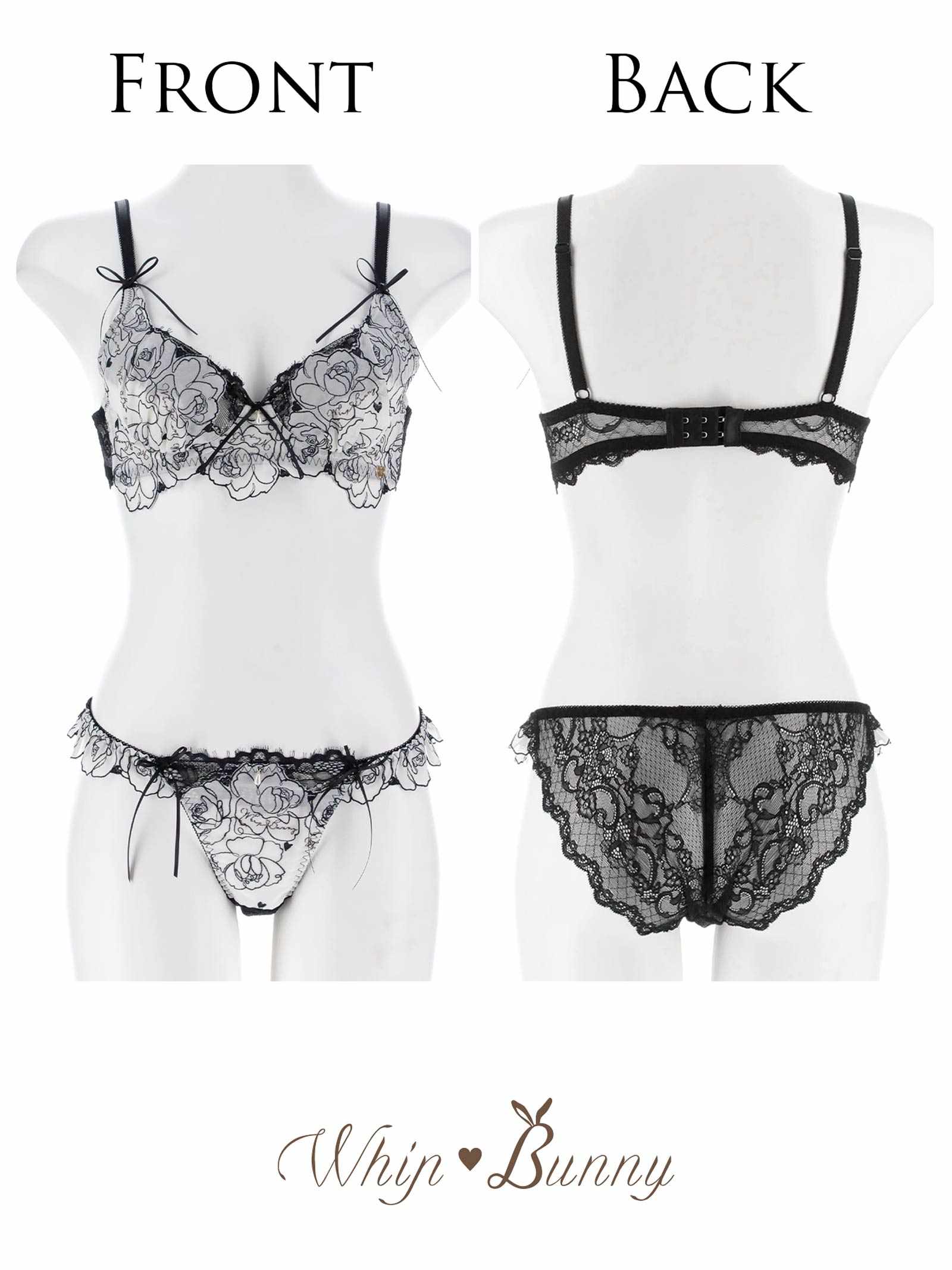 3/27新作!【明日花キララプロデュース/WhipBunny】Lady Rose Embroidery Bra&Shorts / レディローズエンブロイダリーブラ&ショーツ