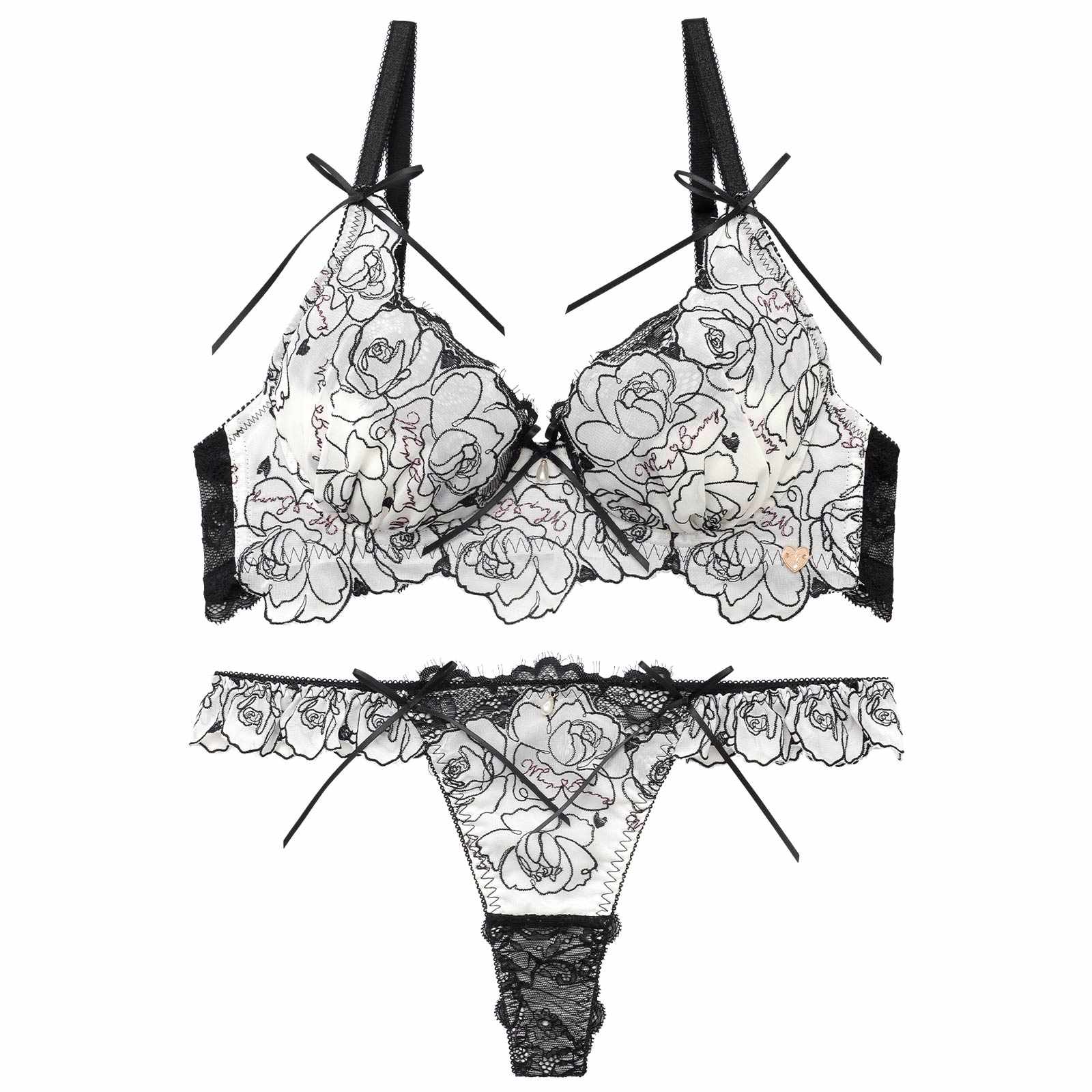 3/27新作!【明日花キララプロデュース/WhipBunny】Lady Rose Embroidery Bra&T-back / レディローズエンブロイダリーブラ&Tバック