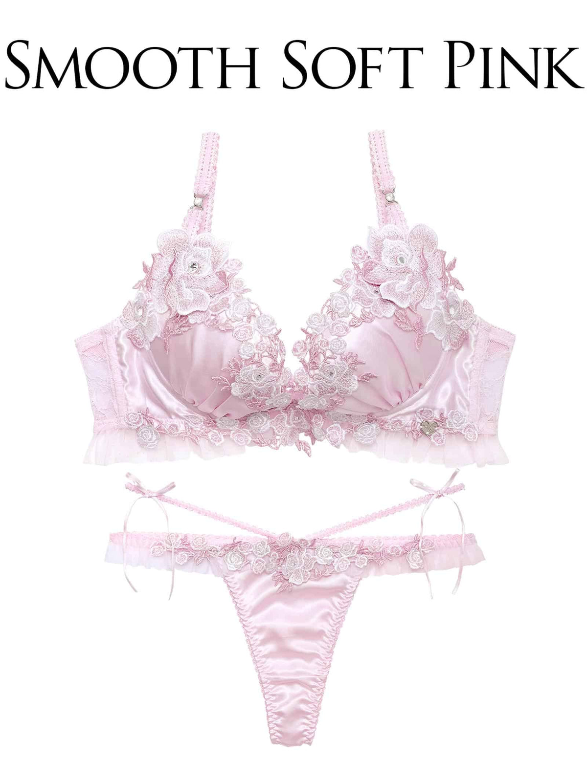 10/9新作!【明日花キララプロデュース/WhipBunny】Glossy Satin Rose Bra&T-back / グロッシーサテンローズブラ&Tバック