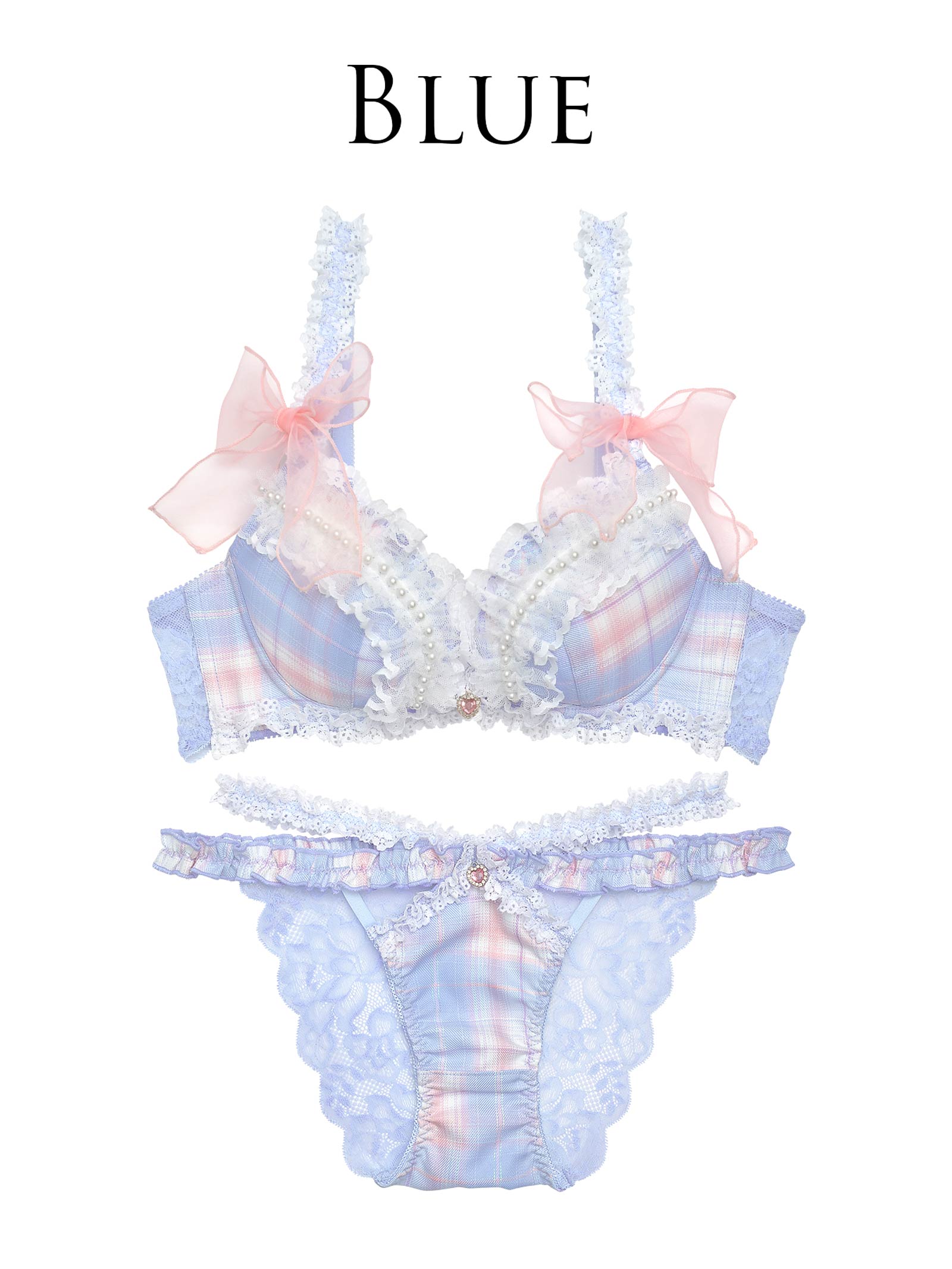 【明日花キララプロデュース/WhipBunny】Dolly Tartan Check Bra&Shorts / Blue ドーリータータンチェックブラ&ショーツ / ブルー