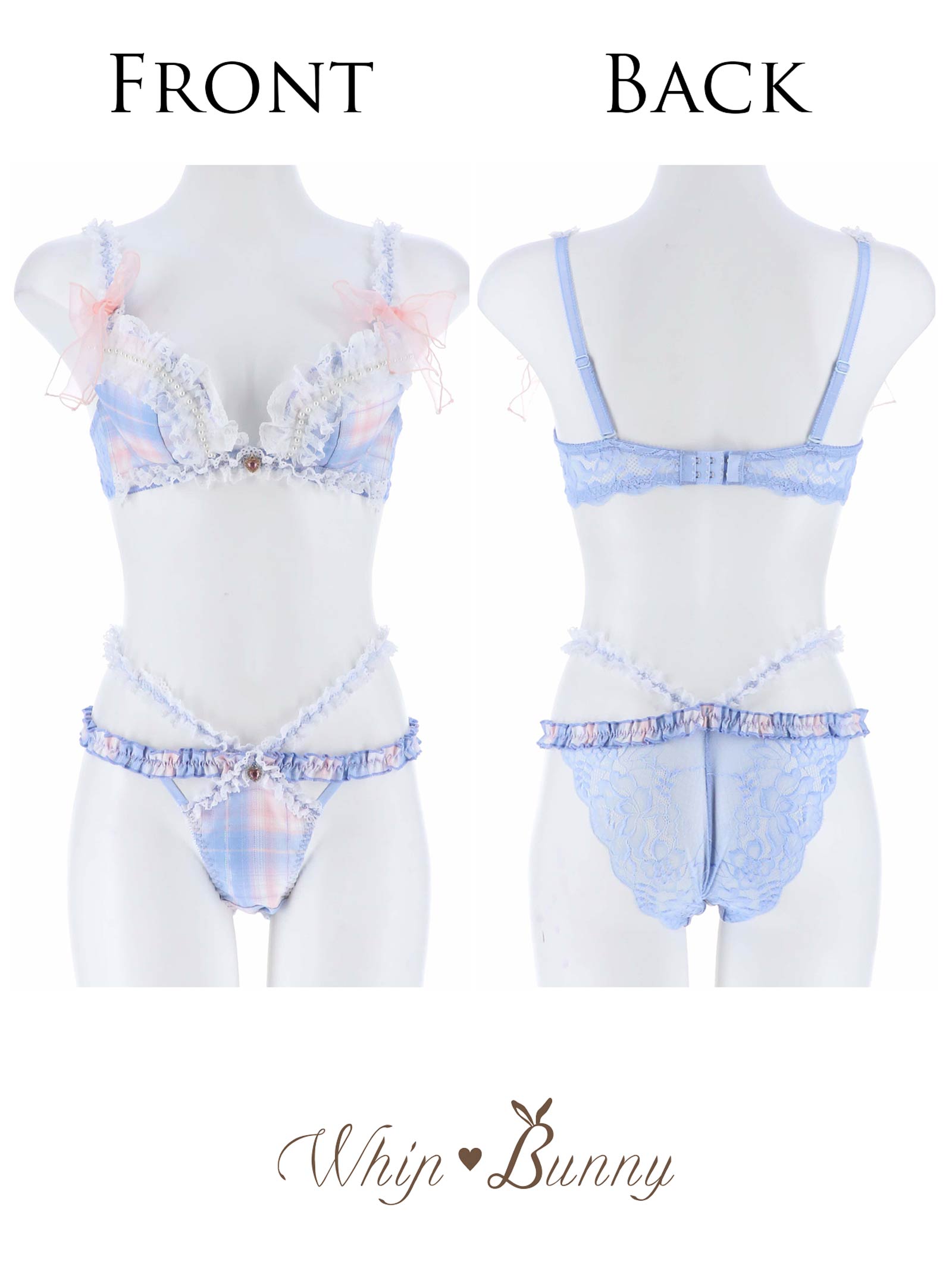 【明日花キララプロデュース/WhipBunny】Dolly Tartan Check Bra&Shorts / Blue ドーリータータンチェックブラ&ショーツ / ブルー
