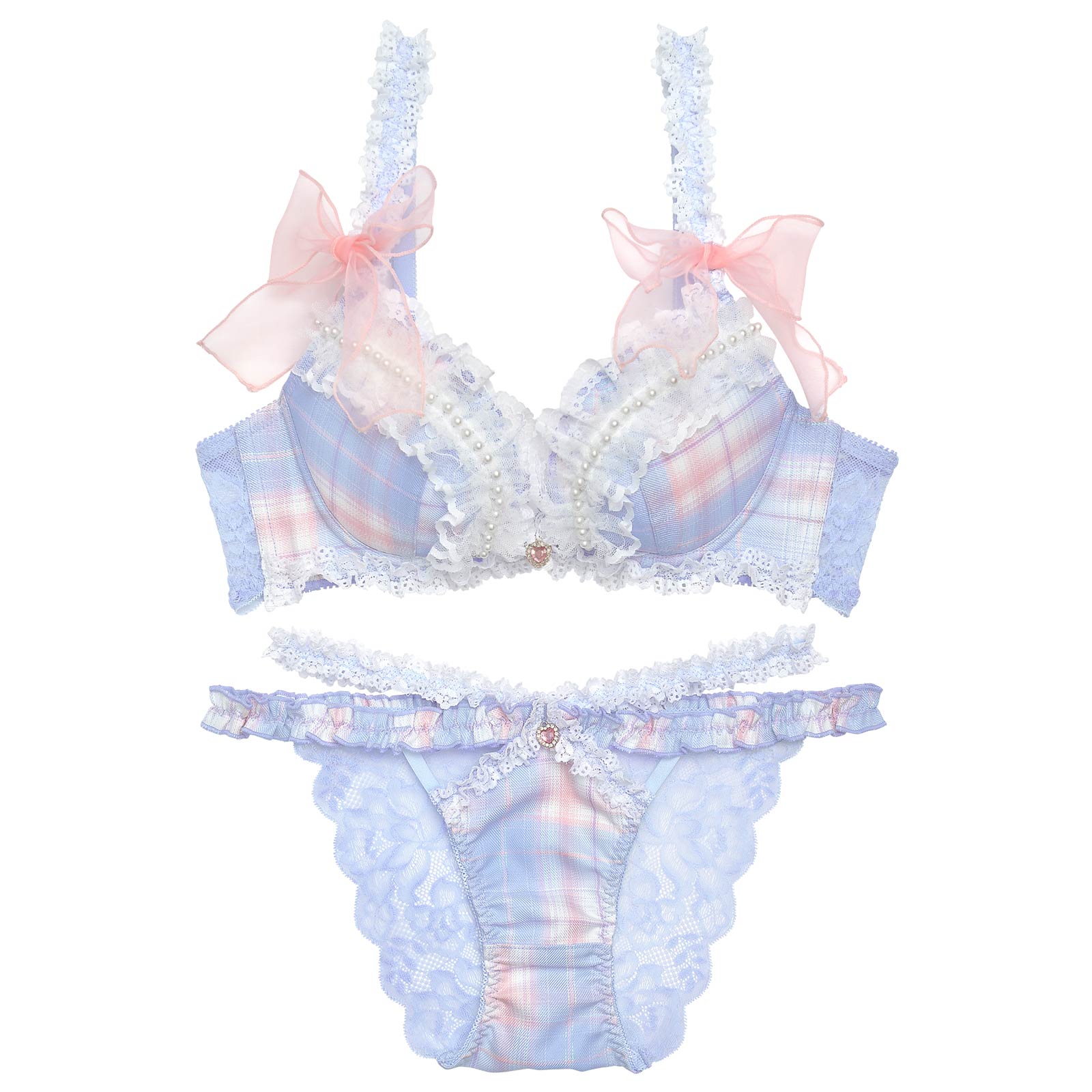 【明日花キララプロデュース/WhipBunny】Dolly Tartan Check Bra&Shorts / Blue ドーリータータンチェックブラ&ショーツ / ブルー