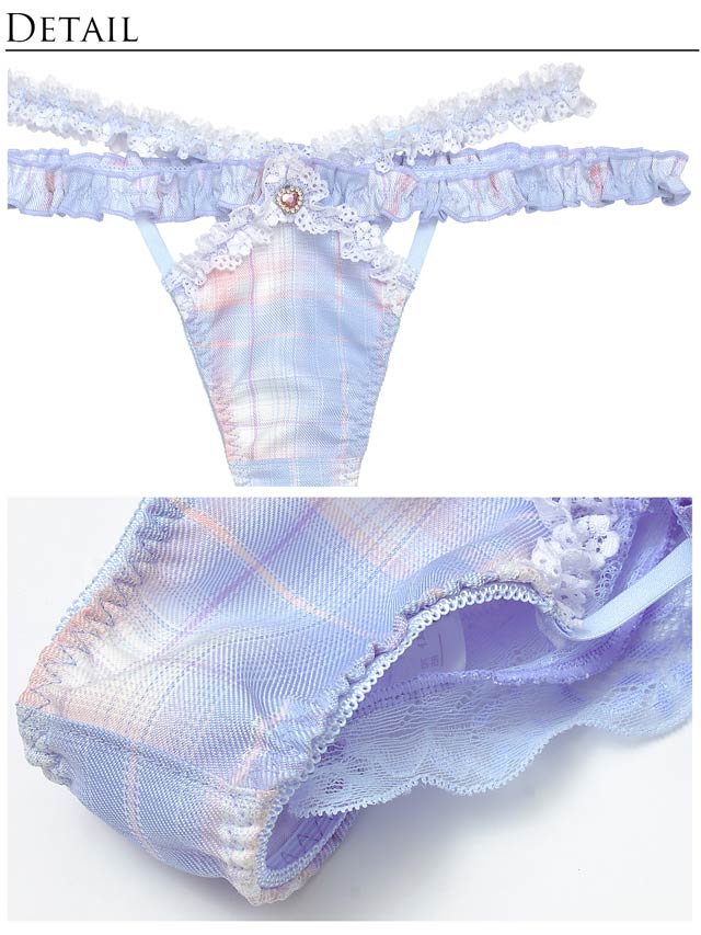 【明日花キララプロデュース/WhipBunny】Dolly Tartan Check Bra&T-back / Blue ドーリータータンチェックブラ&Tバック / ブルー