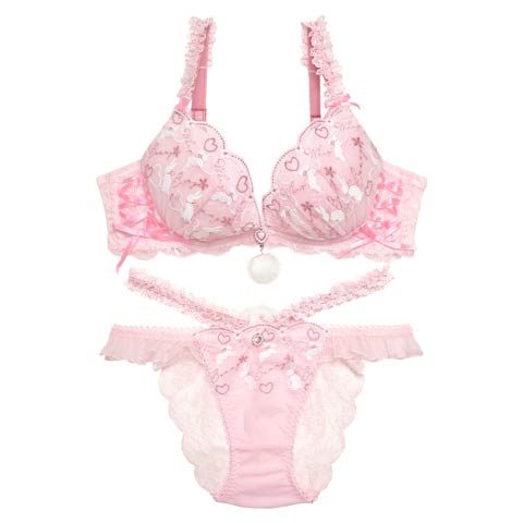 【明日花キララプロデュース/WhipBunny】プリティハートラビットブラ&ショーツ / ベビーピンクラビット