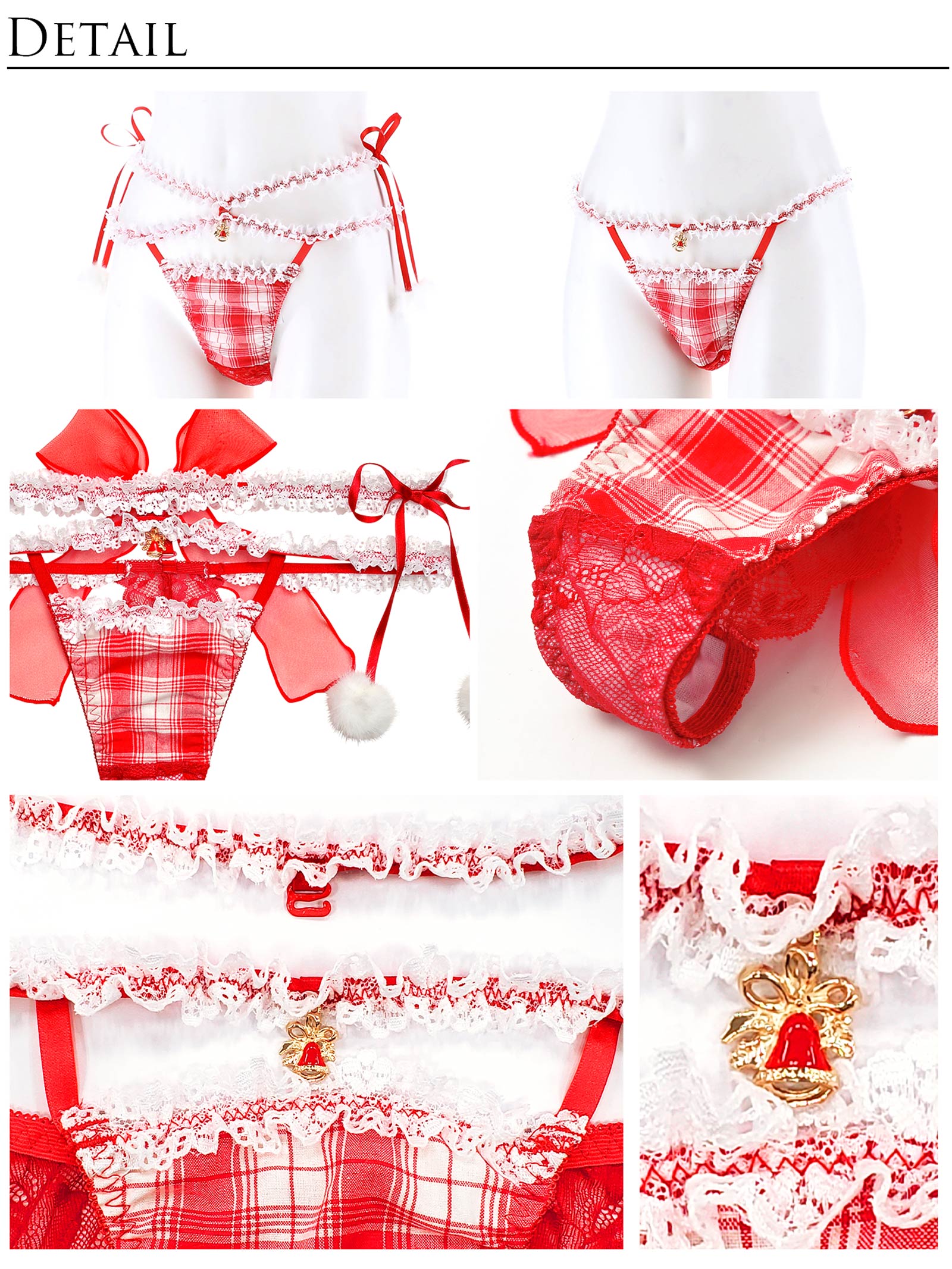 11/29新作!【明日花キララプロデュース-WhipBunny】Girly TartanCheck Ribbon Bra&T-back/Red ガーリータータンチェックリボンブラ&Tバック/レッド