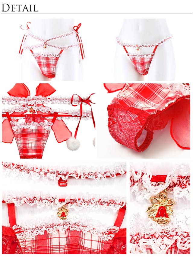 【明日花キララプロデュース-WhipBunny】Girly TartanCheck Ribbon Bra&T-back/Red ガーリータータンチェックリボンブラ&Tバック/レッド