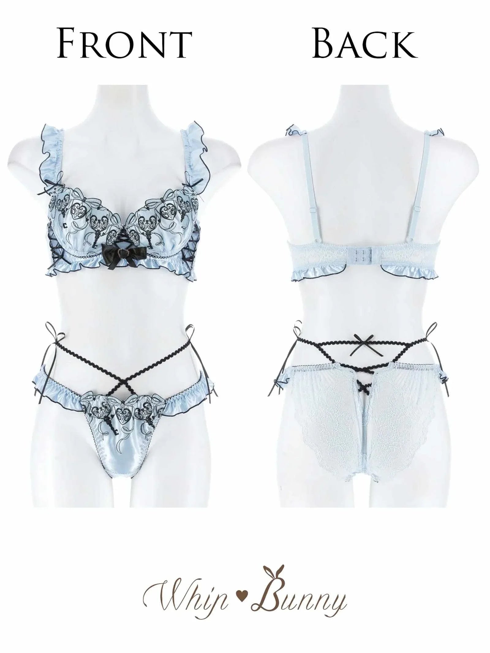 【明日花キララプロデュース/WhipBunny】ゴシックリボンハートロックブラ&ショーツ - 【公式】247Lingerie