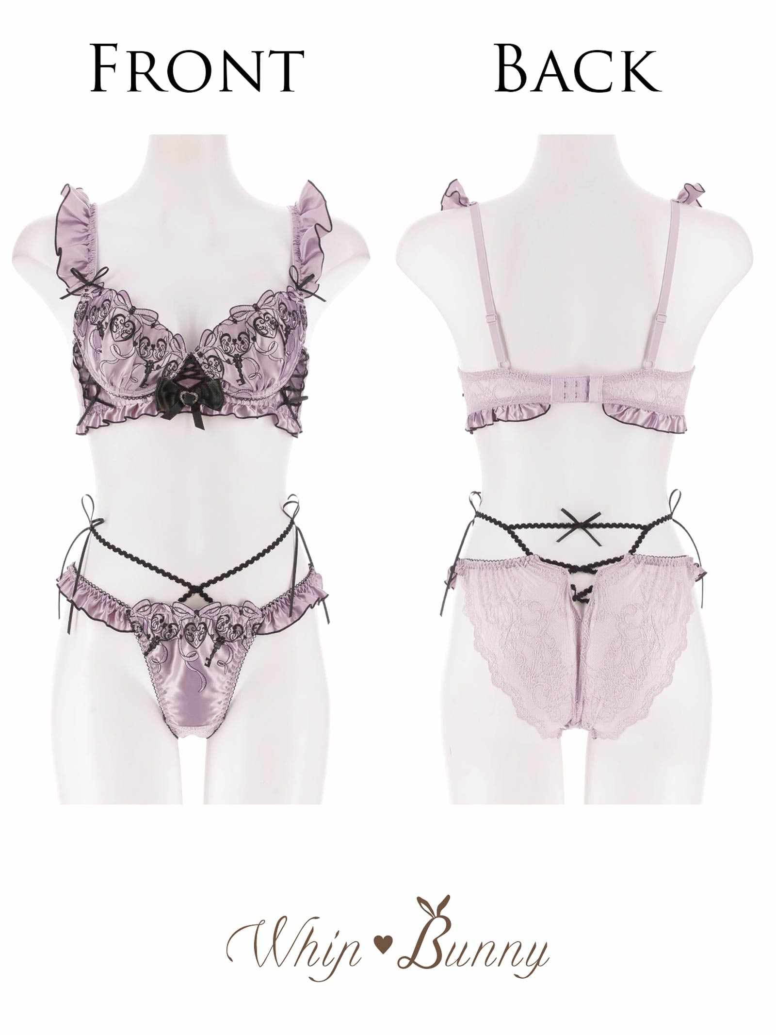 2/21新作!【明日花キララプロデュース/WhipBunny】ゴシックリボンハートロックブラ&ショーツ