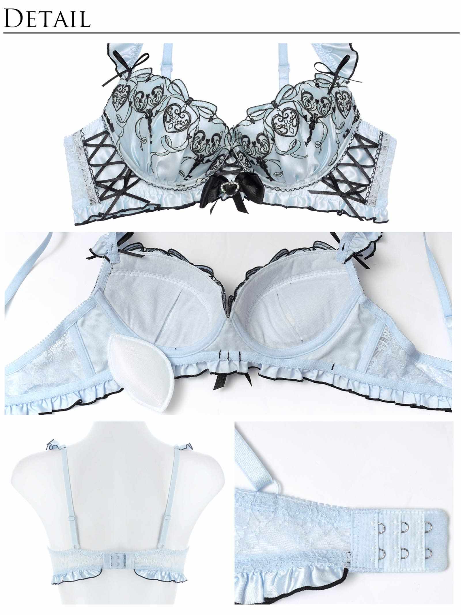 2/21新作!【明日花キララプロデュース/WhipBunny】ゴシックリボンハートロックブラ&ショーツ