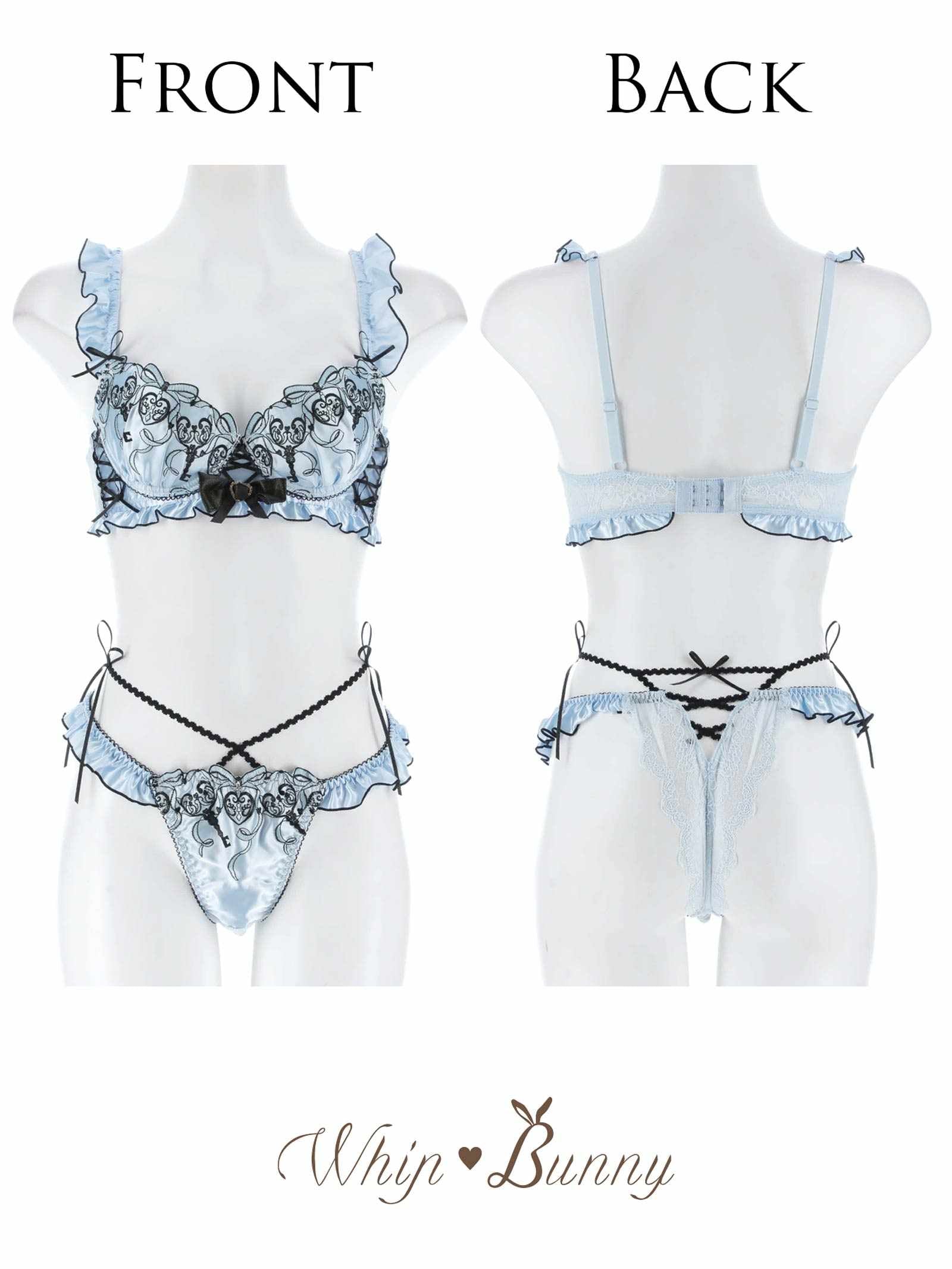 2/21新作!【明日花キララプロデュース/WhipBunny】ゴシックリボンハートロックブラ&Tバック