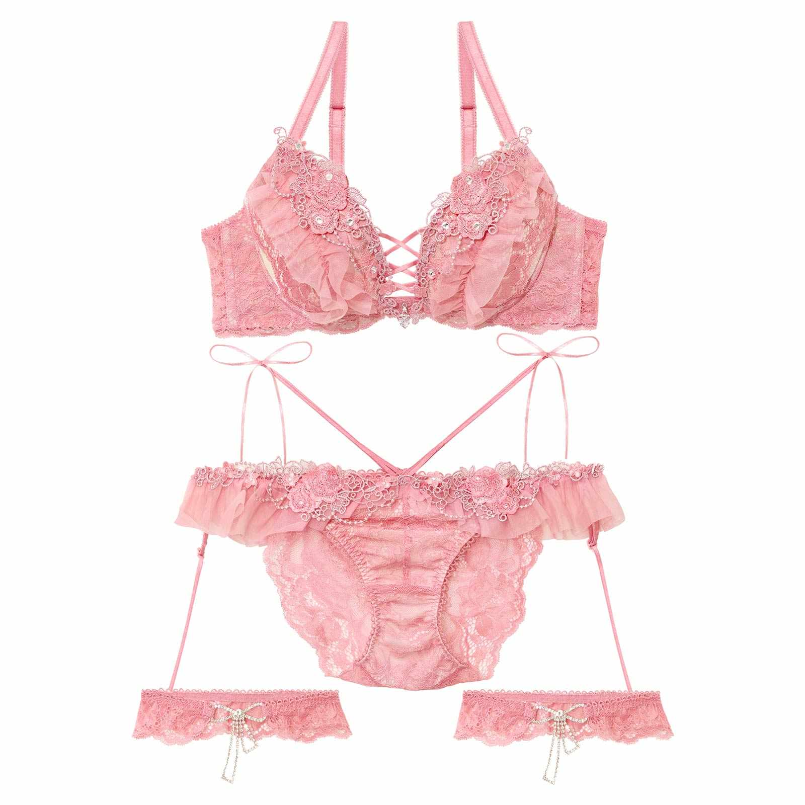 【明日花キララプロデュース/WhipBunny】Queen Rose Bijou Bra&Shorts/ クイーンローズビジューブラ&ショーツ