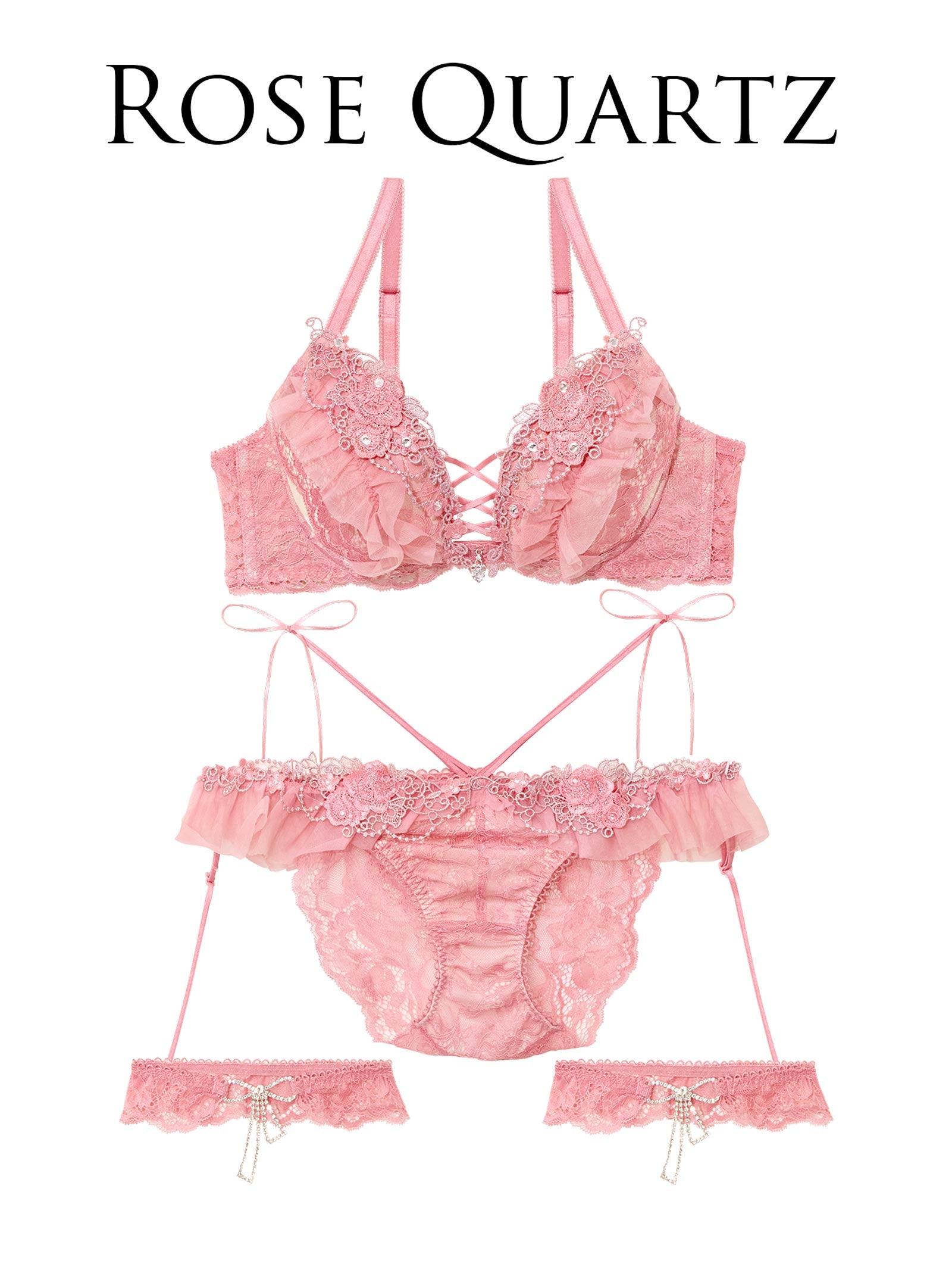 【明日花キララプロデュース/WhipBunny】Queen Rose Bijou Bra&Shorts/ クイーンローズビジューブラ&ショーツ