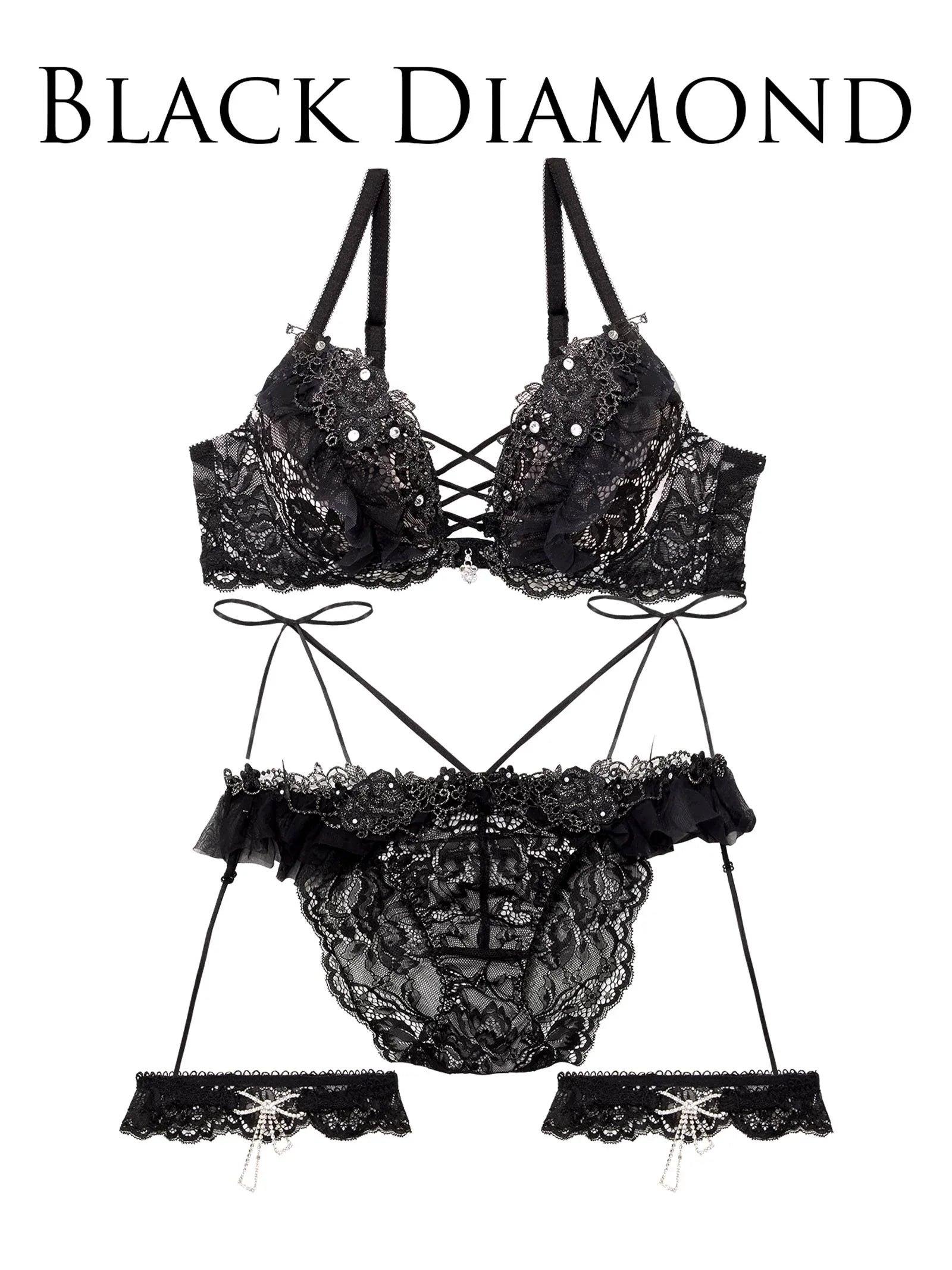 【明日花キララプロデュース/WhipBunny】Queen Rose Bijou Bra&Shorts/ クイーンローズビジューブラ&ショーツ - 【公式】247Lingerie