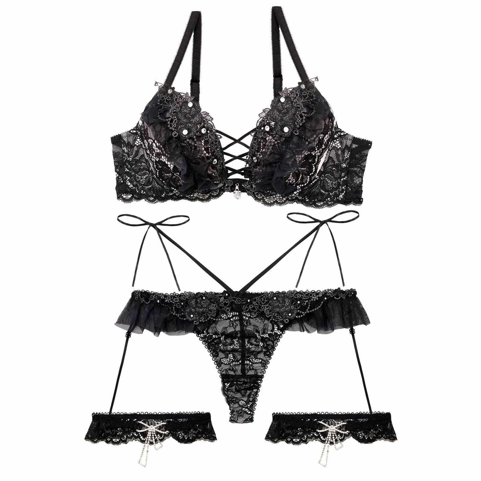 【明日花キララプロデュース/WhipBunny】Queen Rose Bijou Bra&T-back/ クイーンローズビジューブラ&Tバック - 【公式】247Lingerie