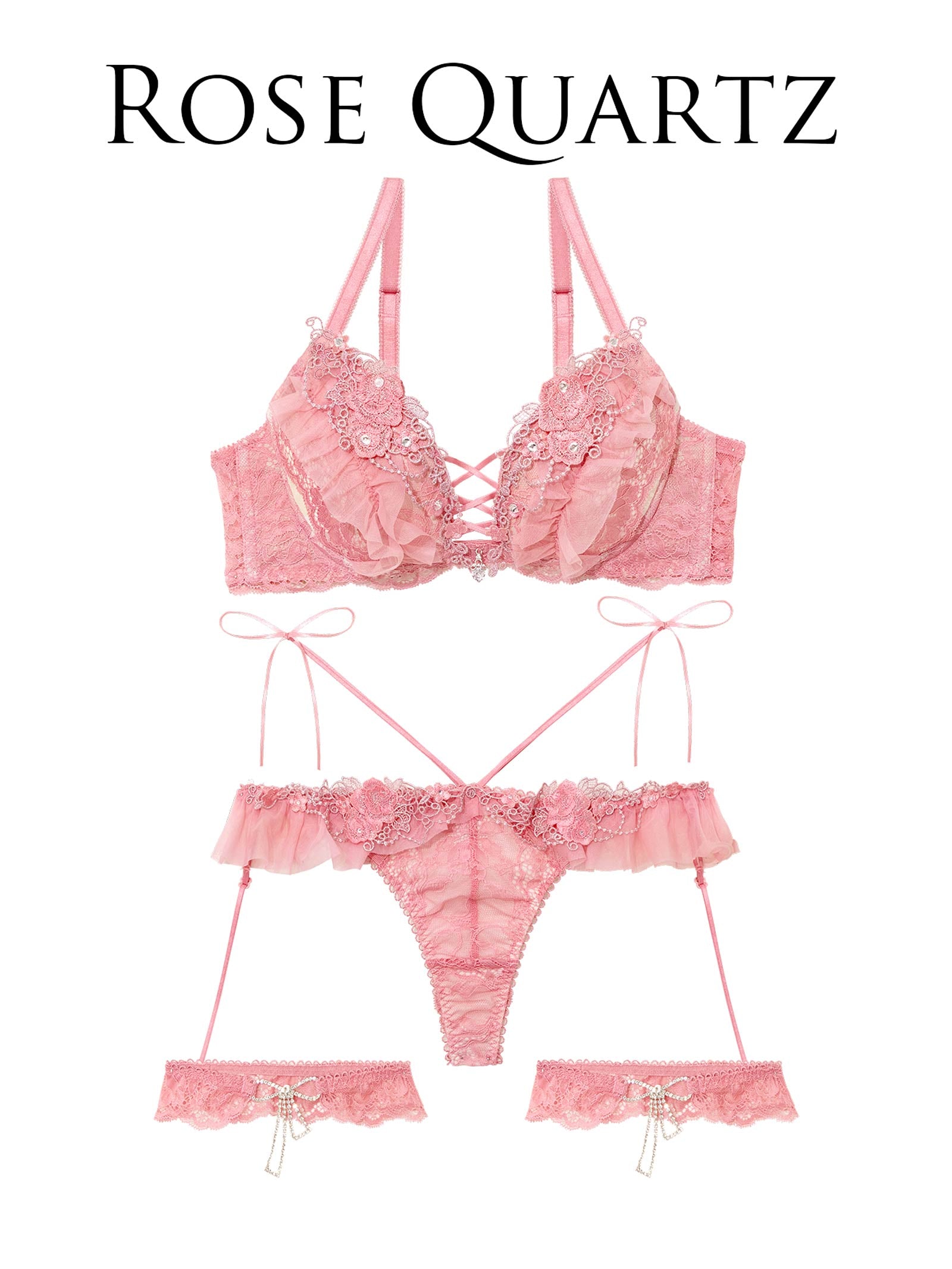 【明日花キララプロデュース/WhipBunny】Queen Rose Bijou Bra&T-back/ クイーンローズビジューブラ&Tバック