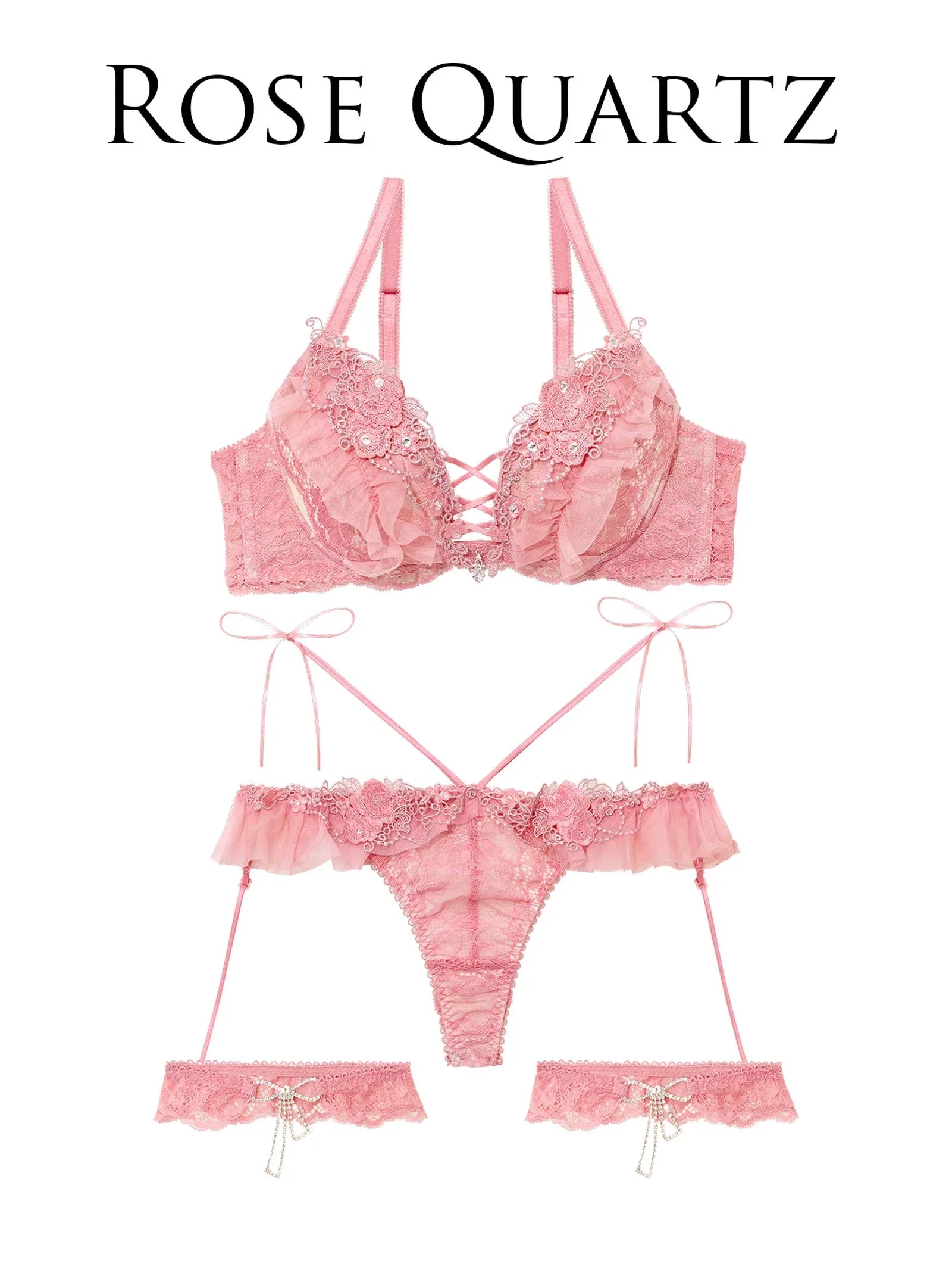 【明日花キララプロデュース/WhipBunny】Queen Rose Bijou Bra&T-back/ クイーンローズビジューブラ&Tバック - 【公式】247Lingerie