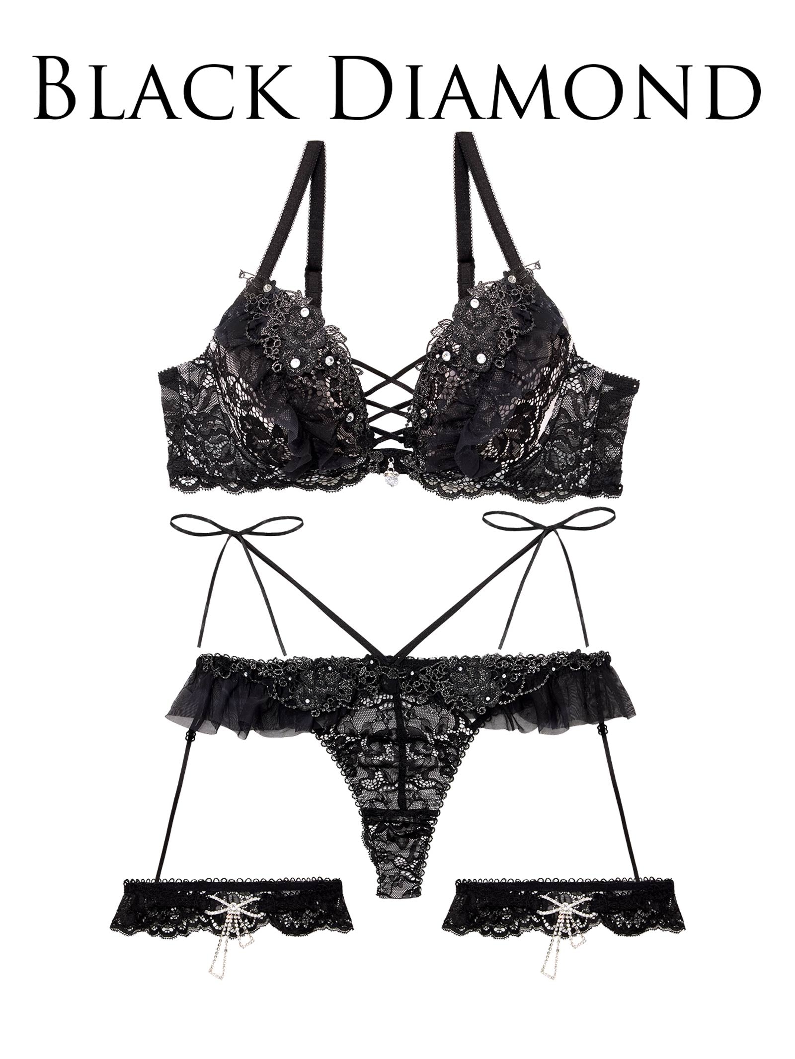 【明日花キララプロデュース/WhipBunny】Queen Rose Bijou Bra&T-back/ クイーンローズビジューブラ&Tバック - 【公式】247Lingerie