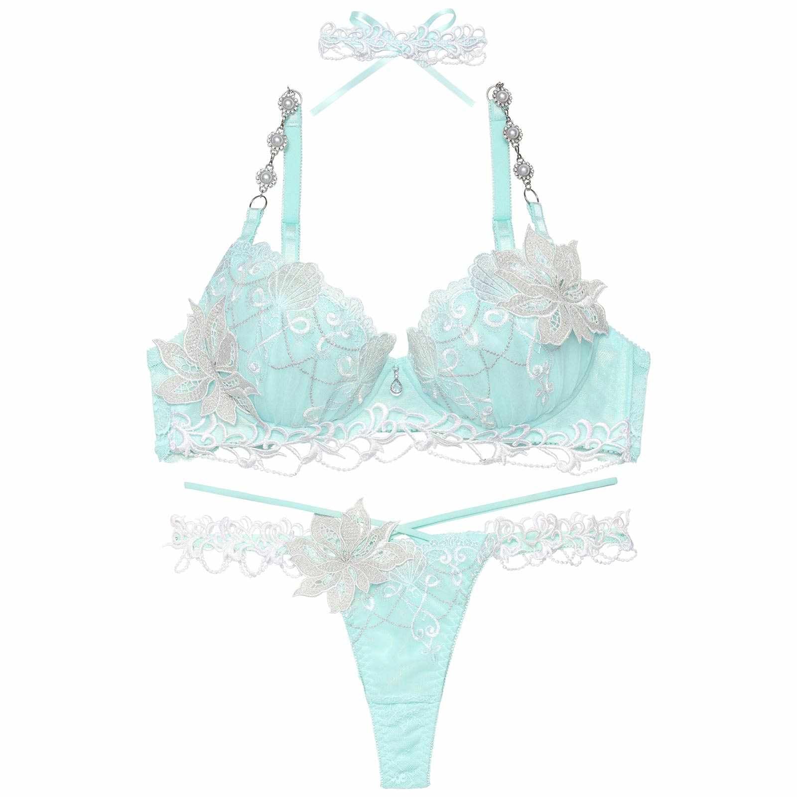 【明日花キララプロデュース/WhipBunny】Aurora Jewel Mermaid Bra&T-back&Choker / オーロラジュエルマーメイドブラ&Tバック&チョーカー - 【公式】247Lingerie