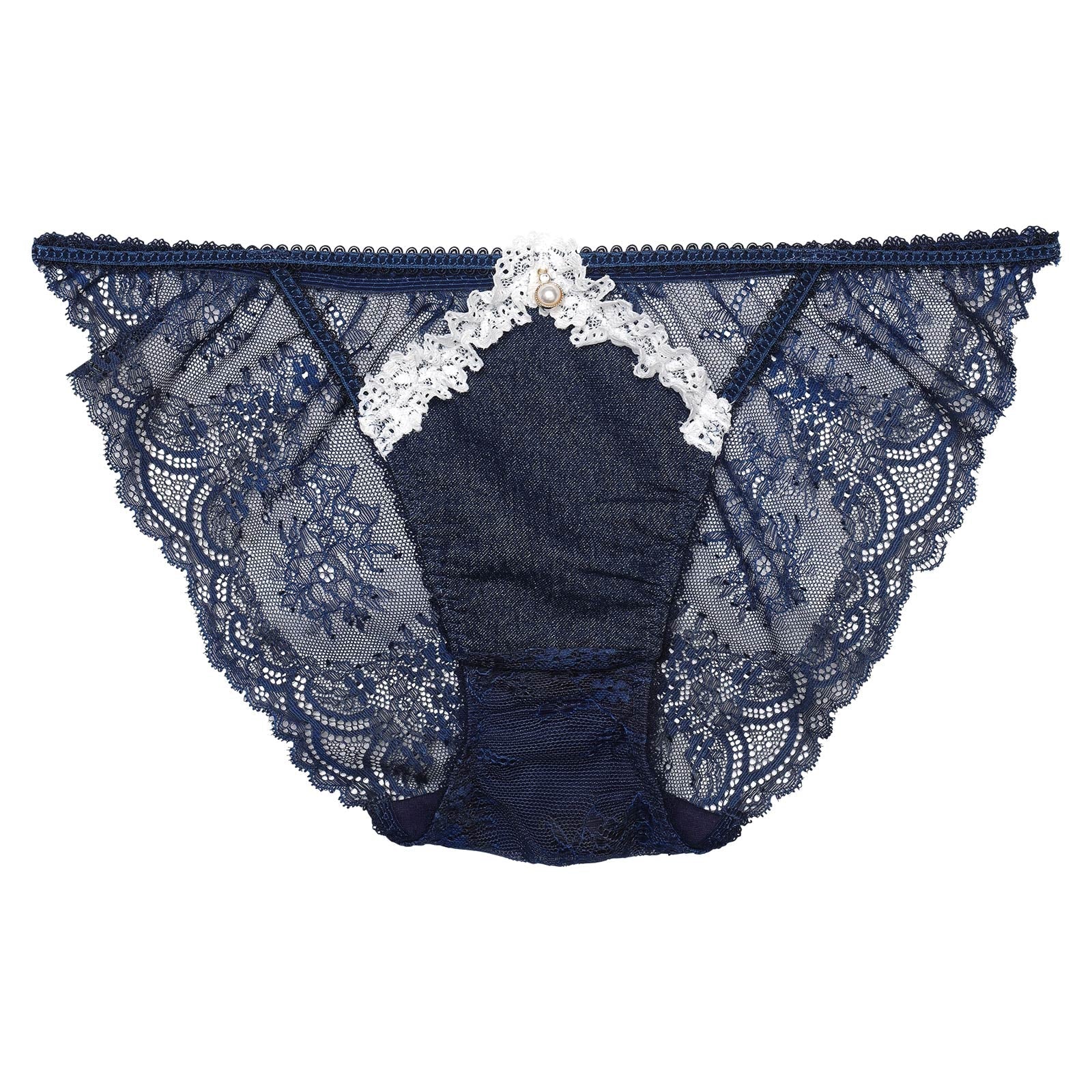 【明日花キララプロデュース/WhipBunny】Lacy Tiered Denim Shorts / レーシィティアードデニムデザイン違いショーツ