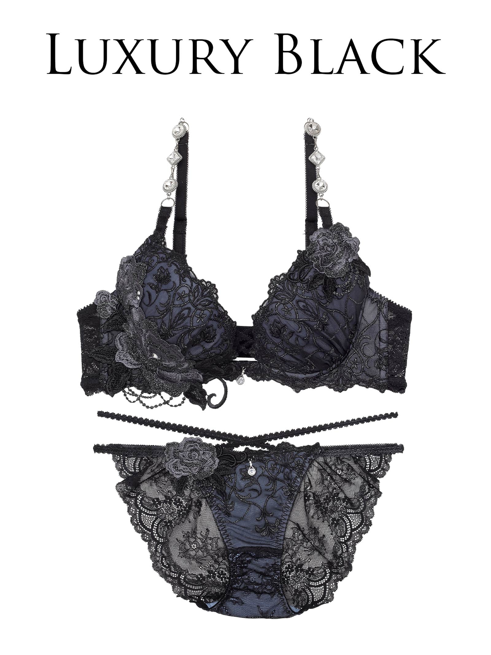 【明日花キララプロデュース/WhipBunny】Luxury Rose Lacy Bra&Shorts / ラグジュアリーローズレーシーブラ&ショーツ