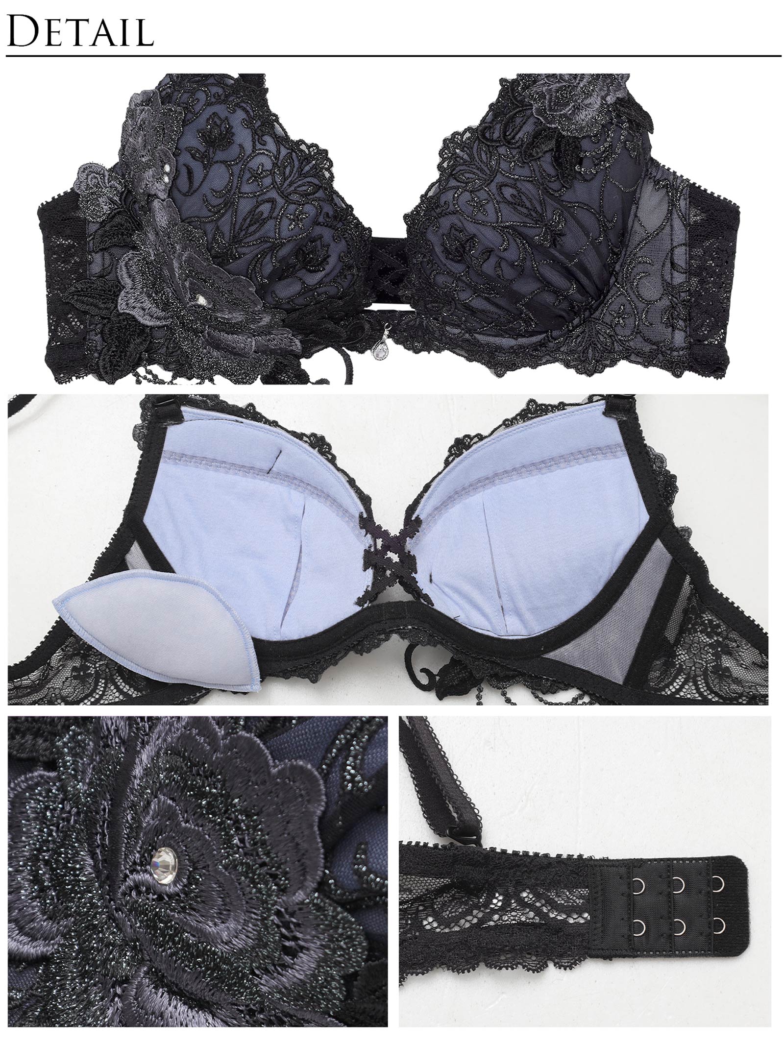 【明日花キララプロデュース/WhipBunny】Luxury Rose Lacy Bra&Shorts / ラグジュアリーローズレーシーブラ&ショーツ