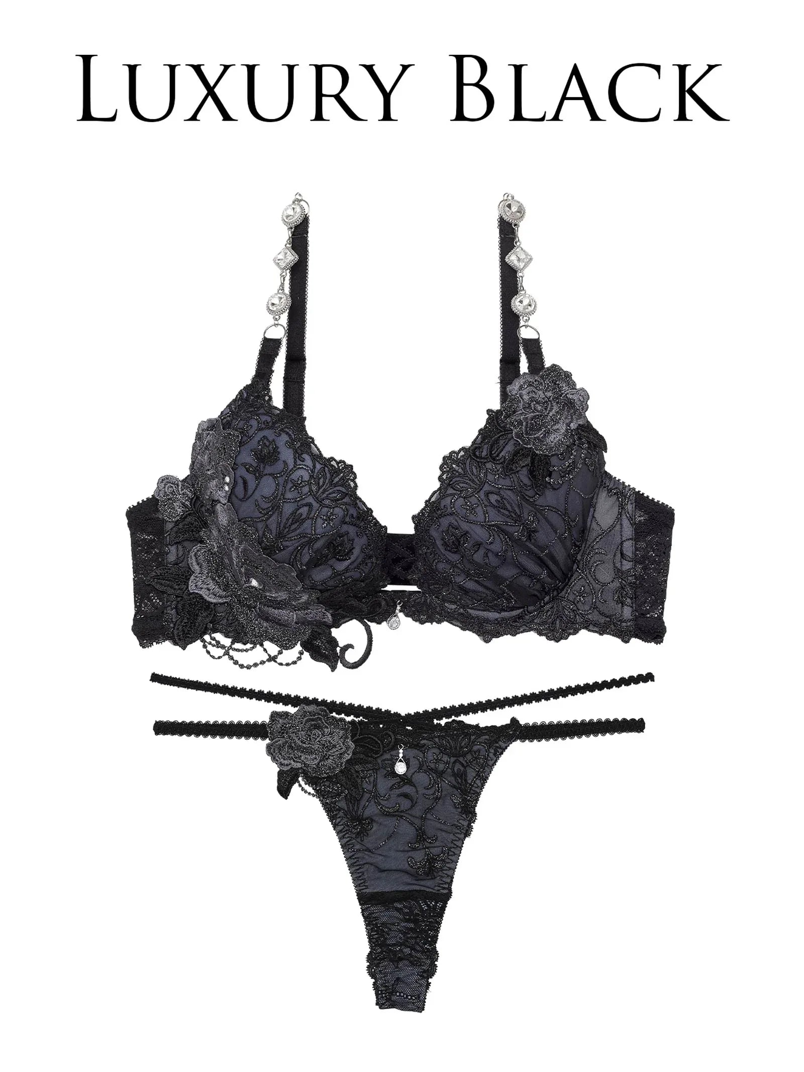 【明日花キララプロデュース/WhipBunny】Luxury Rose Lacy Bra&T-back / ラグジュアリーローズレーシーブラ&Tバック