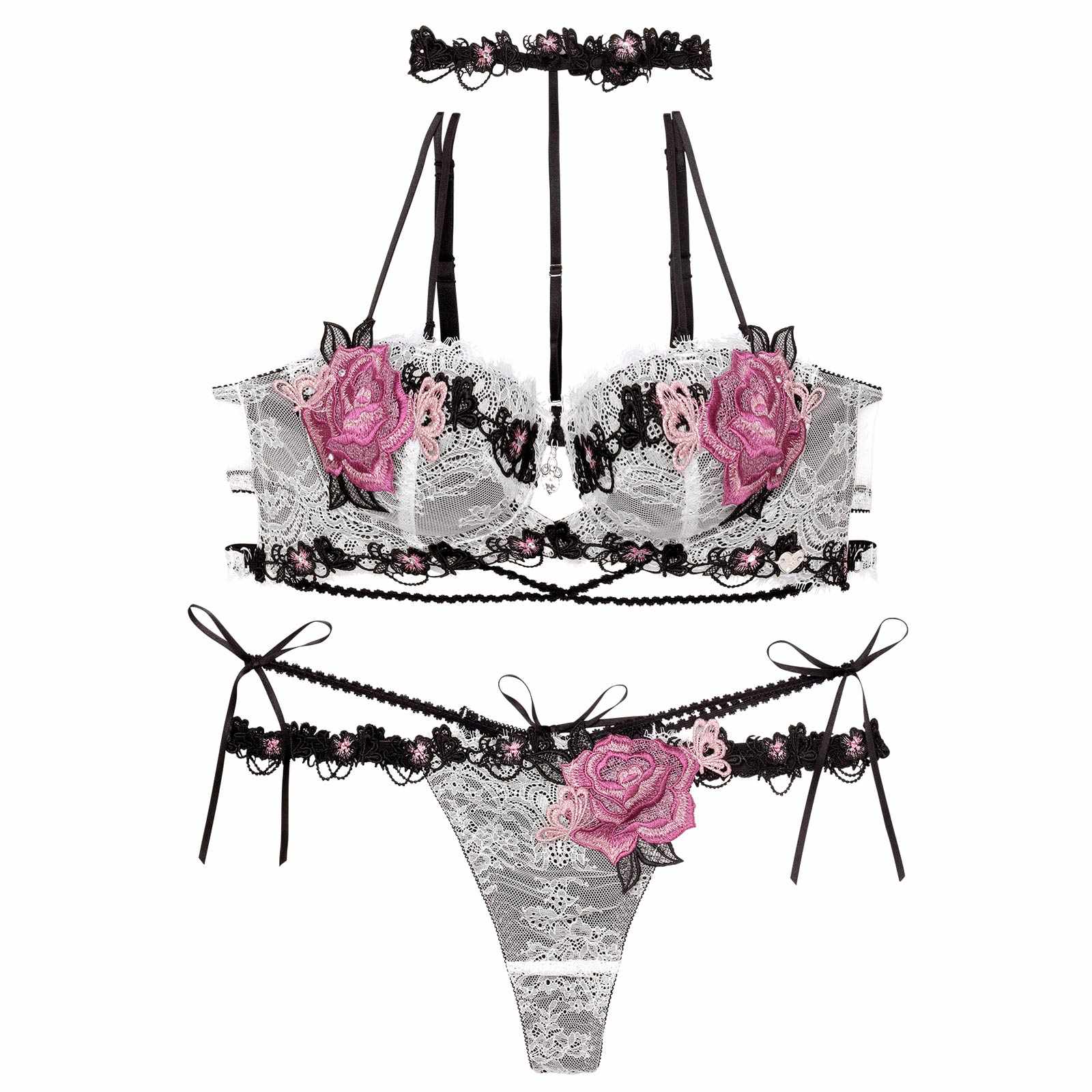 【明日花キララプロデュース/WhipBunny】Brilliance Rose Papillon Bra&T-back / ブリリアンスローズパピヨンブラ&Tバック