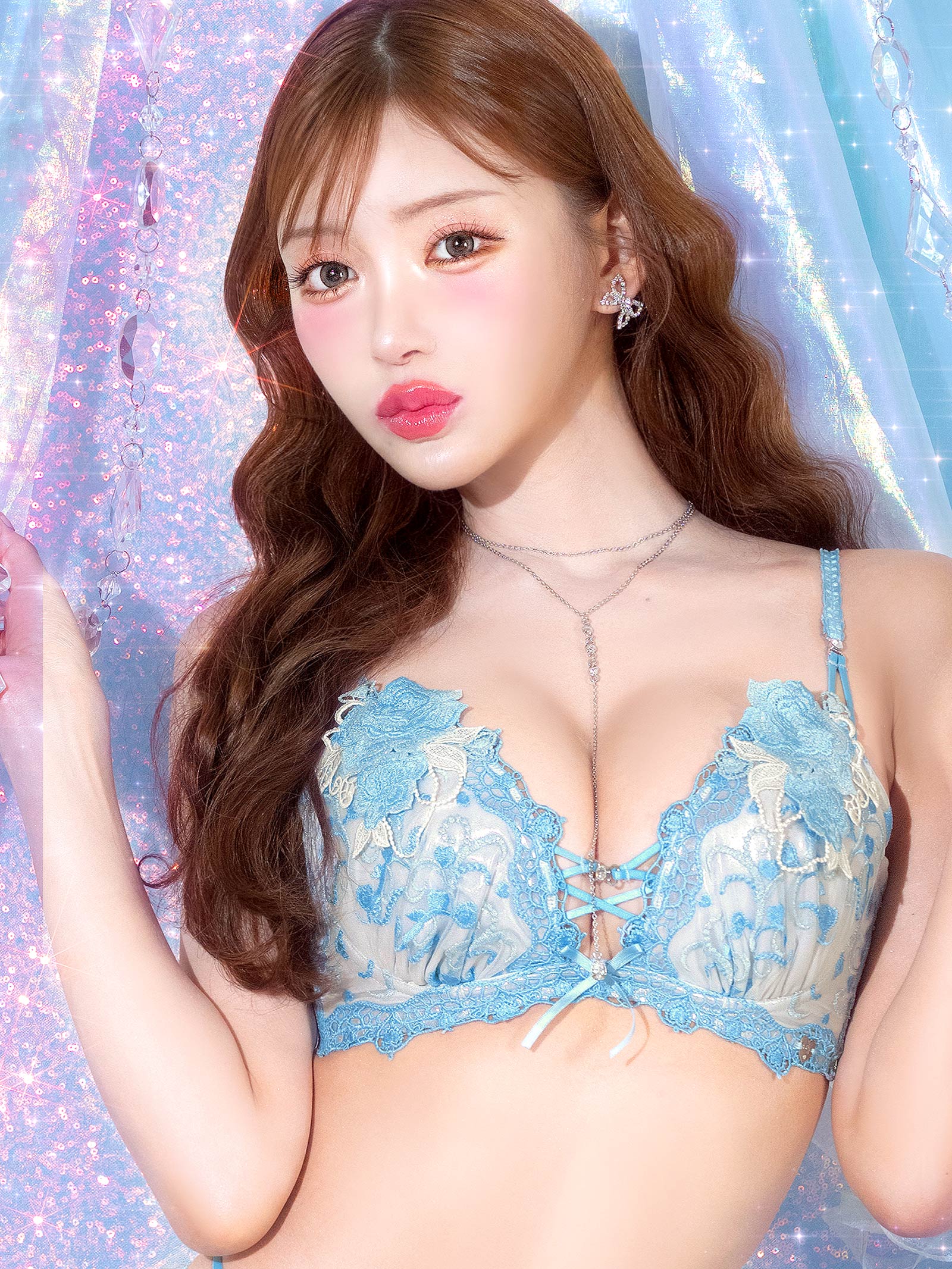 9/1新作!【明日花キララプロデュース/WhipBunny】Glitter Rose Tiara Bra&Shorts / グリッターローズティアラブラ&ショーツ