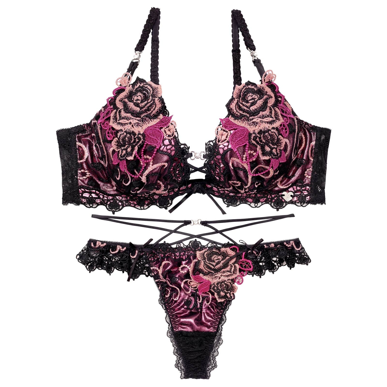 11/22再販!【明日花キララプロデュース/WhipBunny】Glitter Rose Tiara Bra&T-back / グリッターローズティアラブラ&Tバック