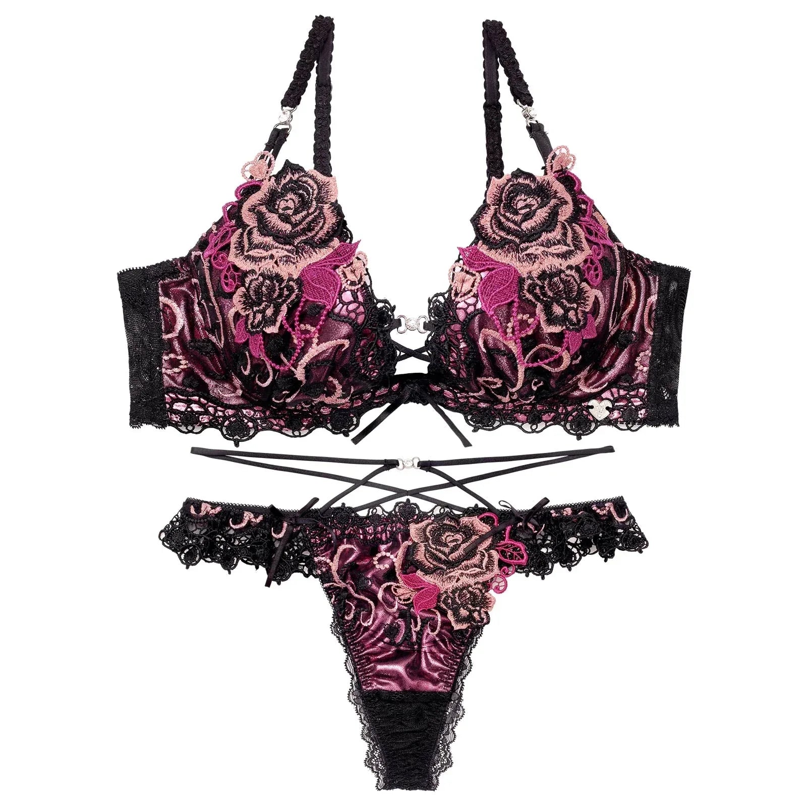 【明日花キララプロデュース/WhipBunny】Glitter Rose Tiara Bra&T-back / グリッターローズティアラブラ&Tバック