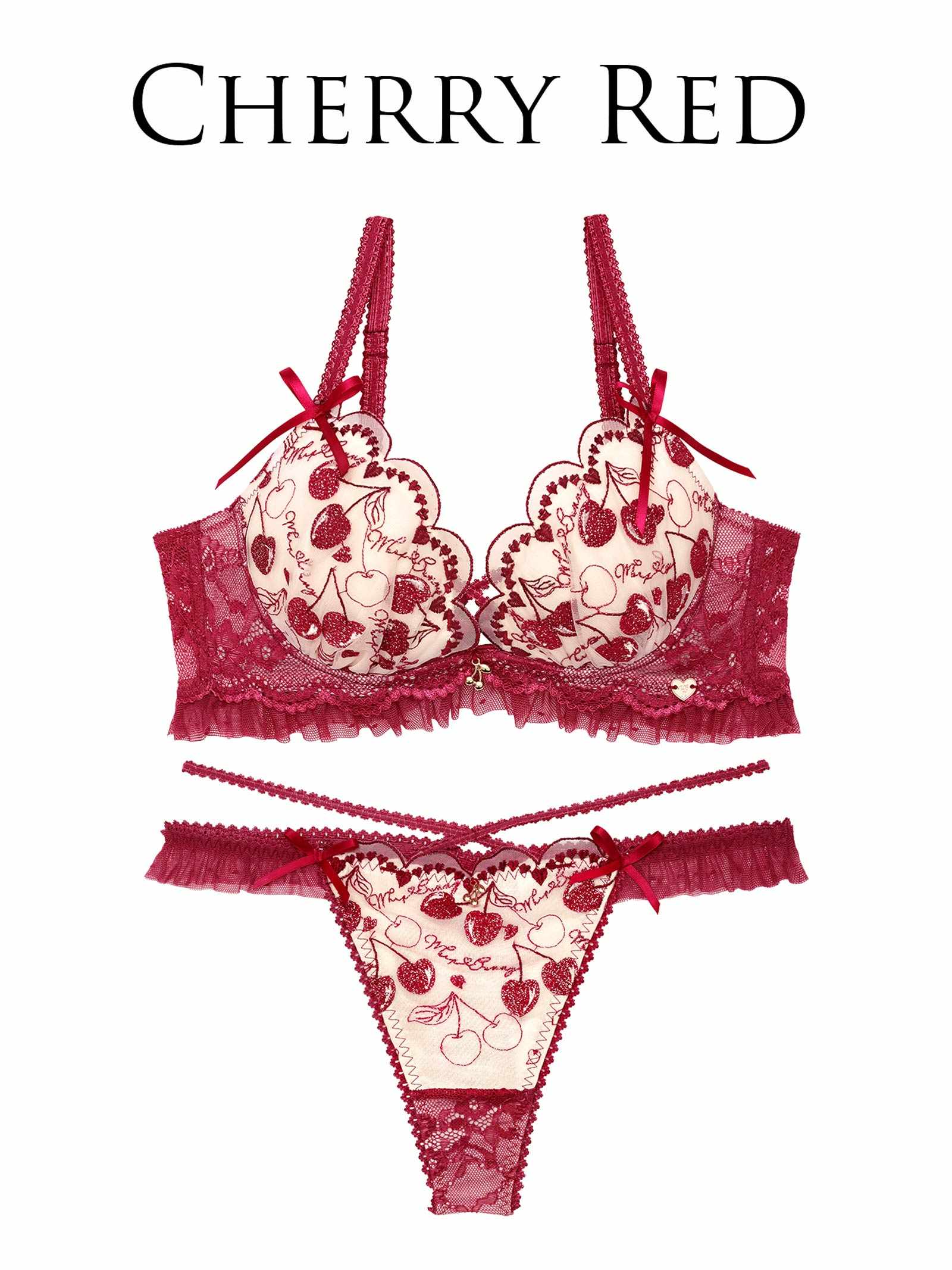 【明日花キララプロデュース/WhipBunny】Twinkle Cherry Frill Bra&T-back / トゥインクルチェリーフリルブラ&Tバック