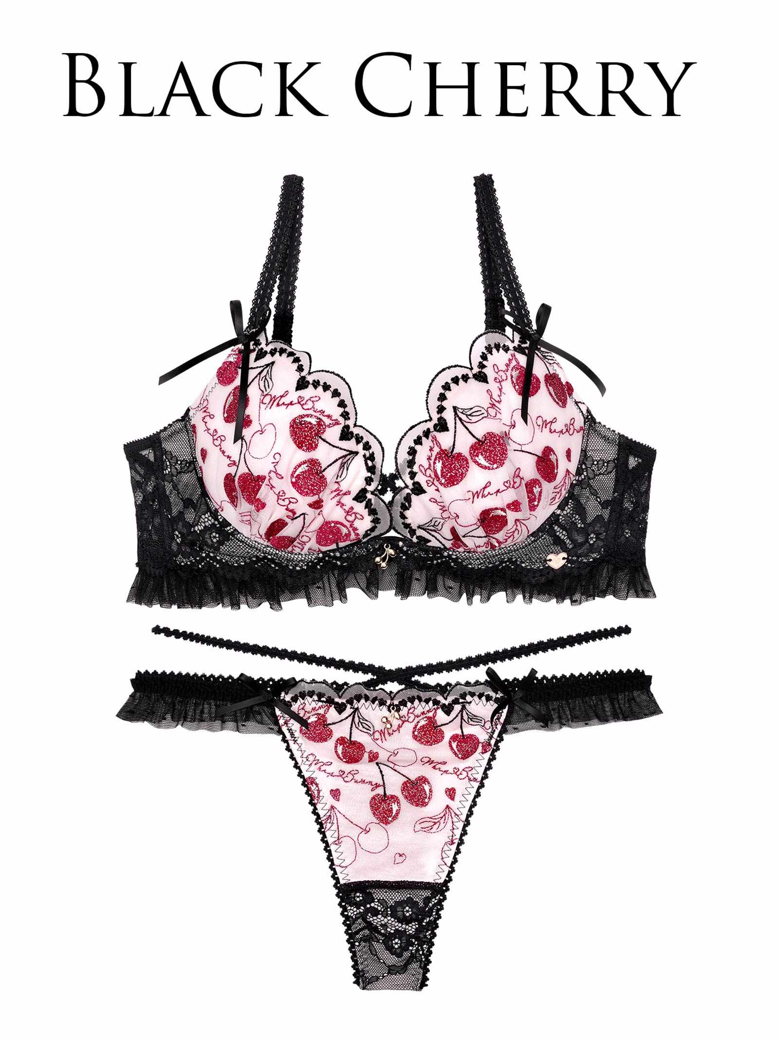 【明日花キララプロデュース/WhipBunny】Twinkle Cherry Frill Bra&T-back / トゥインクルチェリーフリルブラ&Tバック