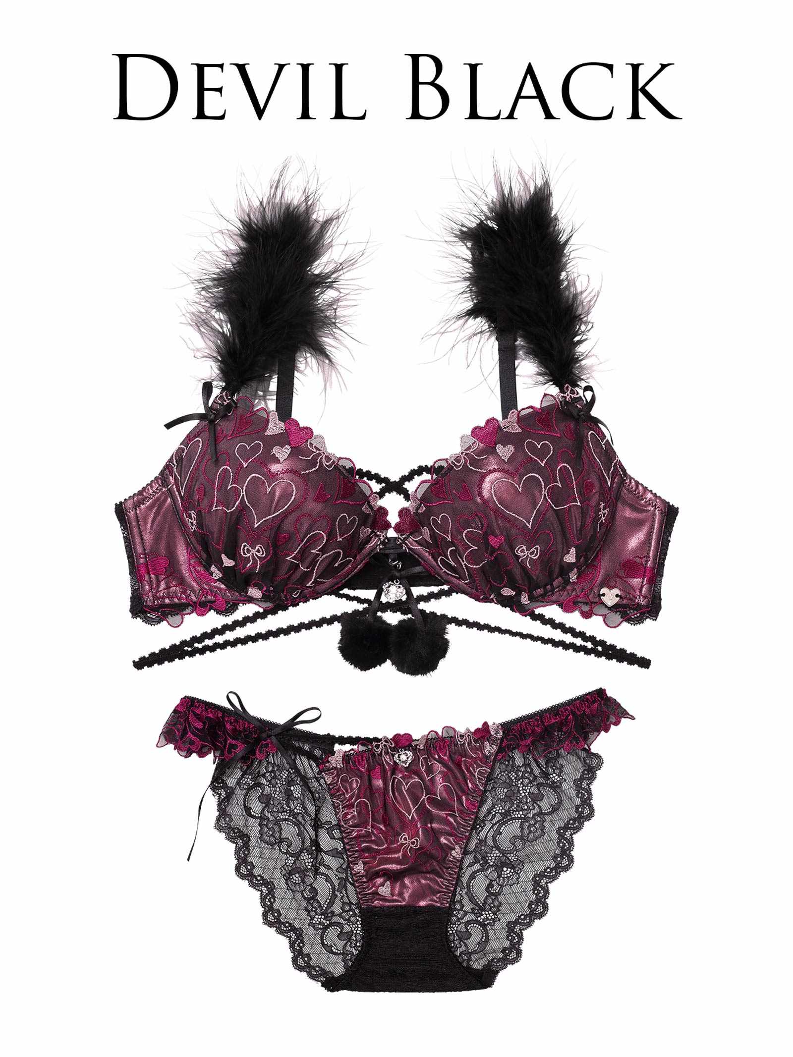 10/31新作!【明日花キララプロデュース/WhipBunny】Romance Glitter Heart Bra&Shorts / ロマンスグリッターハートブラ&ショーツ