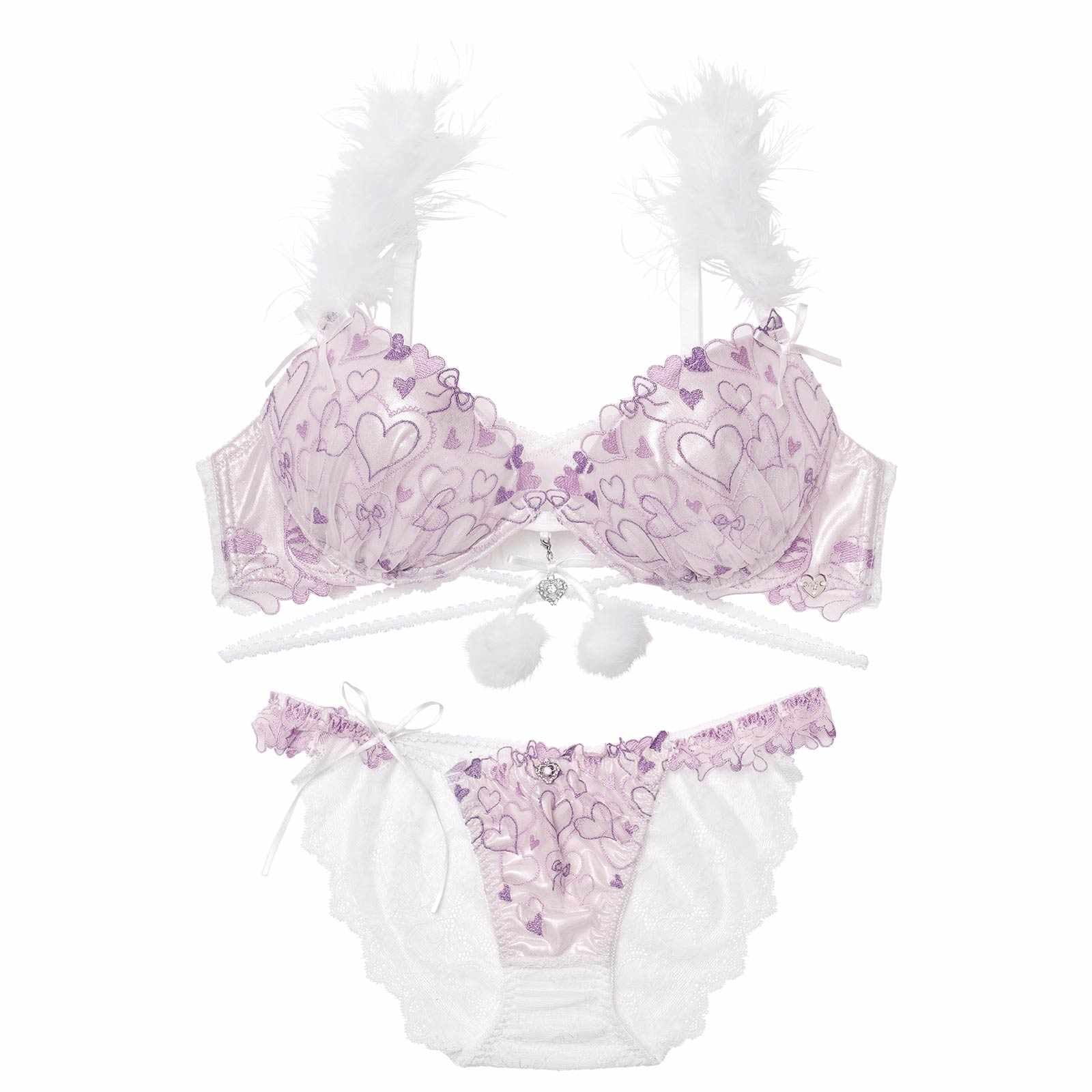 10/31新作!【明日花キララプロデュース/WhipBunny】Romance Glitter Heart Bra&Shorts / ロマンスグリッターハートブラ&ショーツ