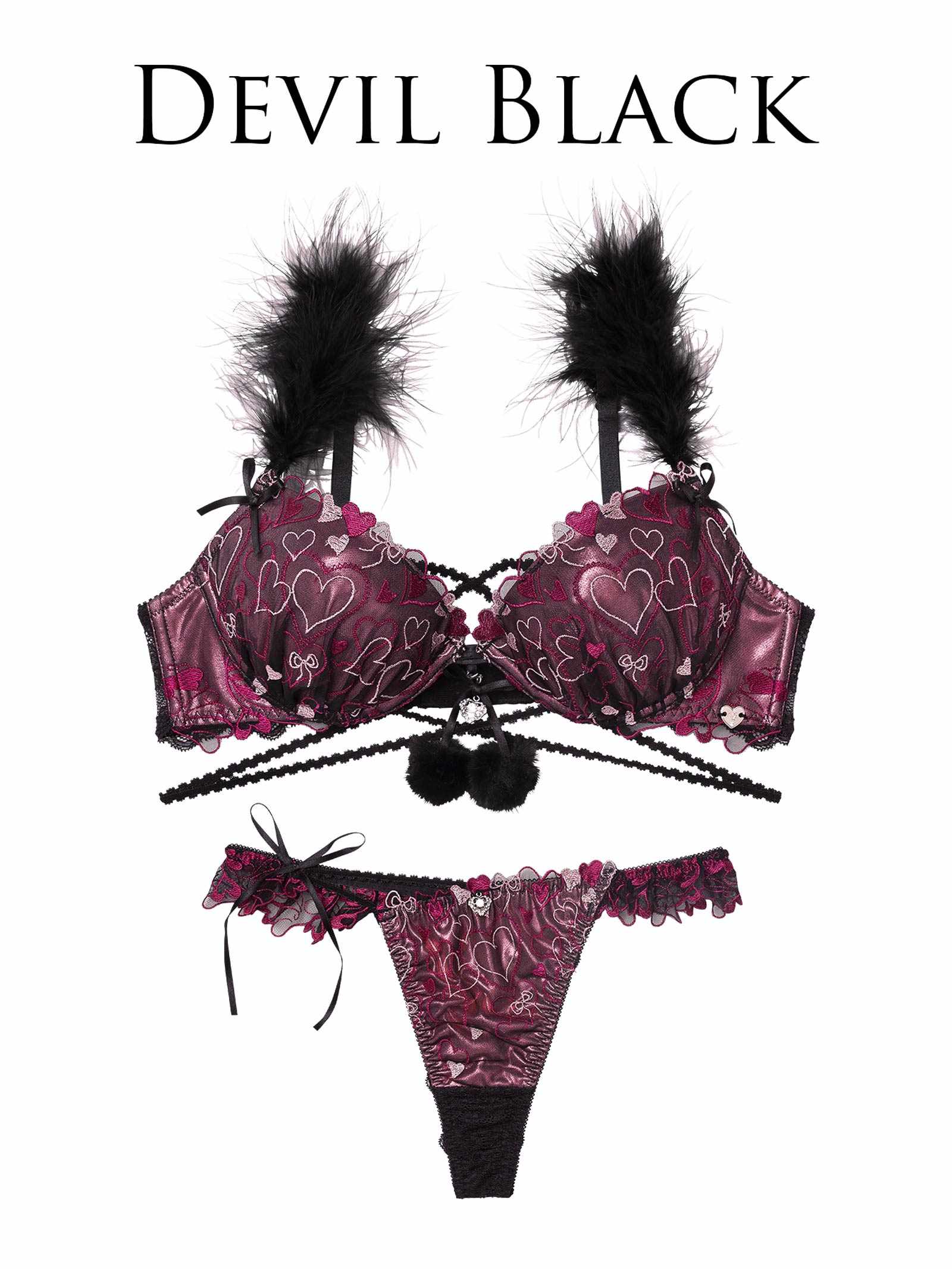 10/31新作!【明日花キララプロデュース/WhipBunny】Romance Glitter Heart Bra&T-back / ロマンスグリッターハートブラ&Tバック