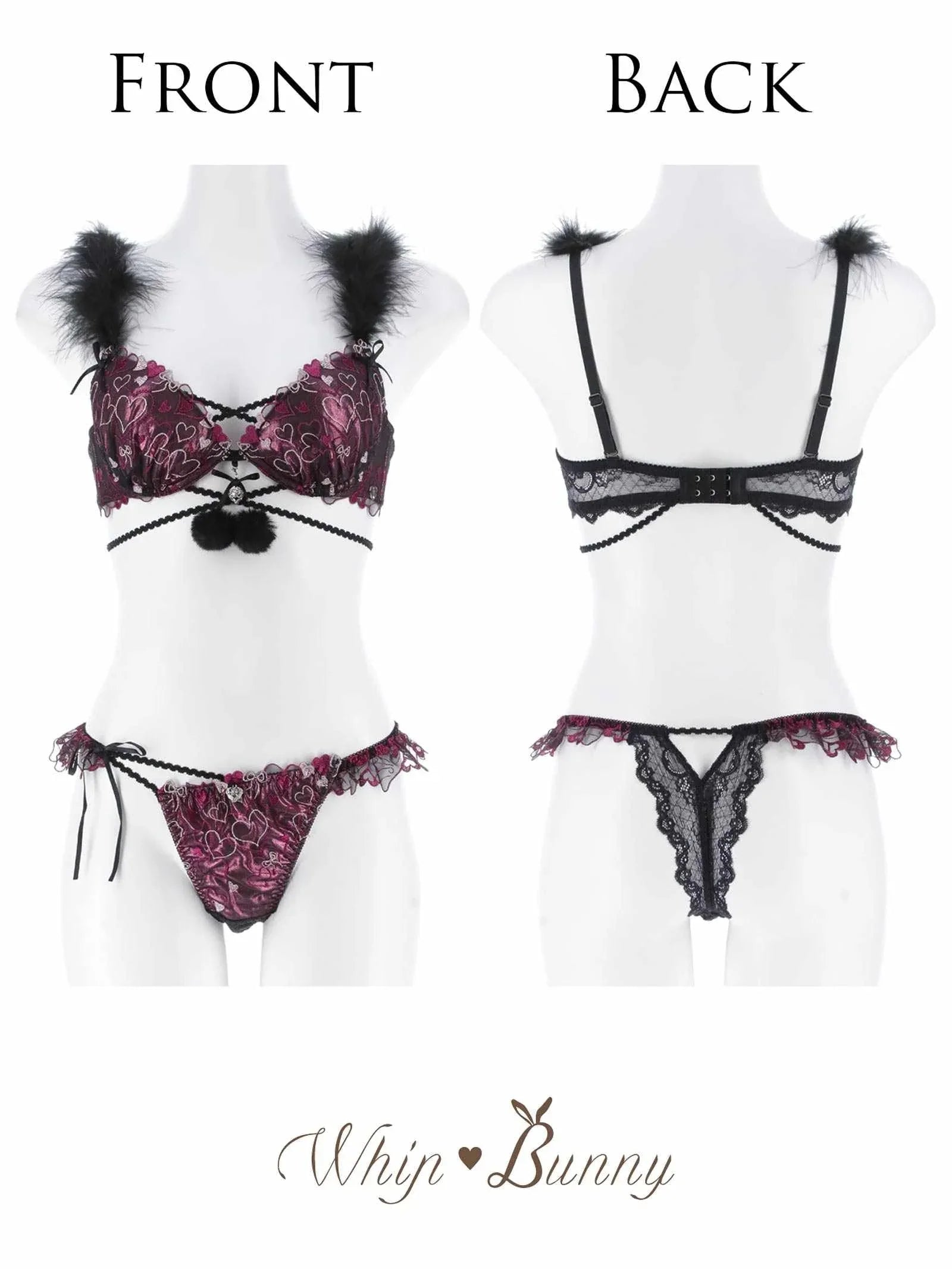 10/31新作!【明日花キララプロデュース/WhipBunny】Romance Glitter Heart Bra&T-back / ロマンスグリッターハートブラ&Tバック