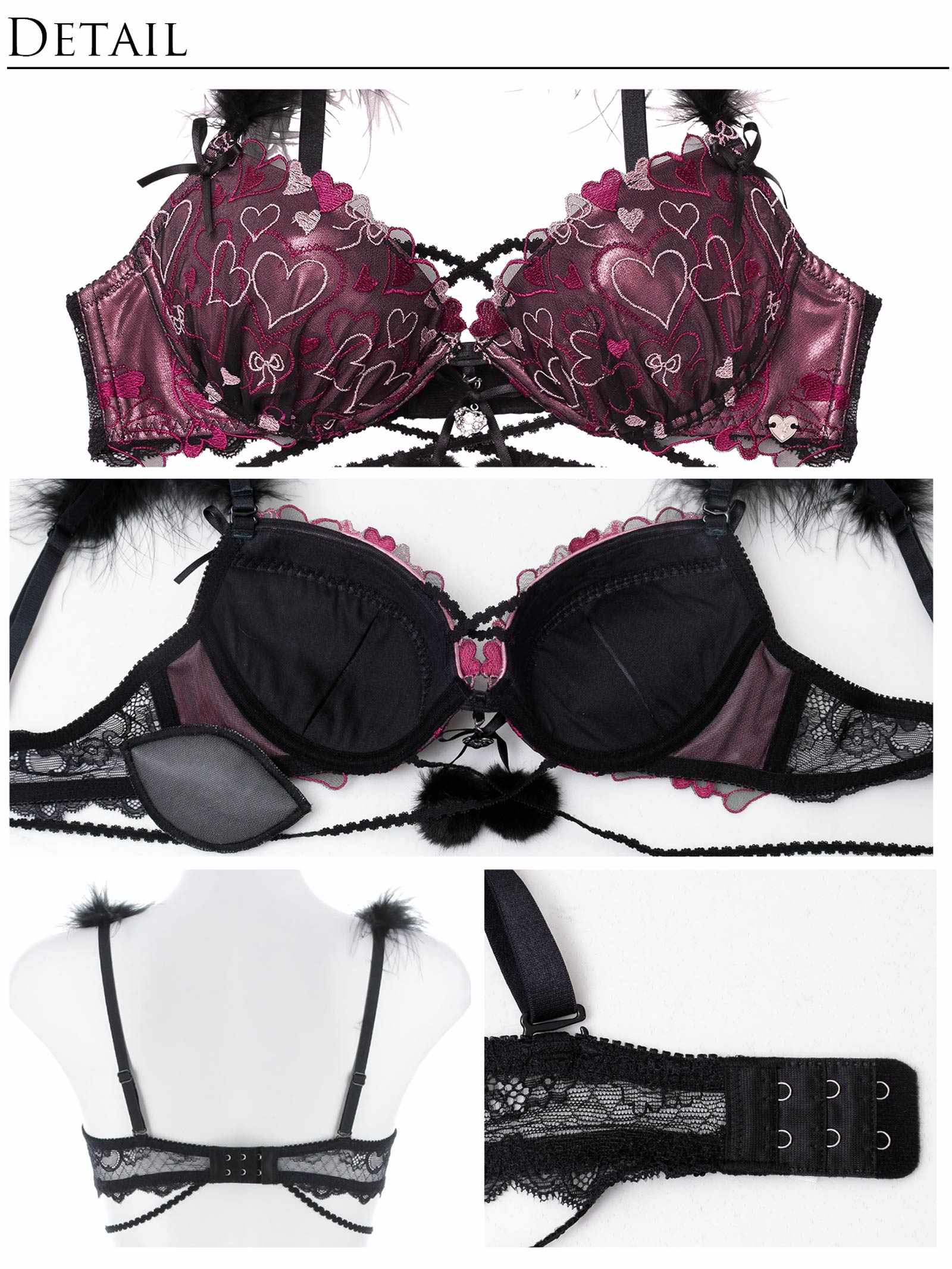 10/31新作!【明日花キララプロデュース/WhipBunny】Romance Glitter Heart Bra&T-back / ロマンスグリッターハートブラ&Tバック