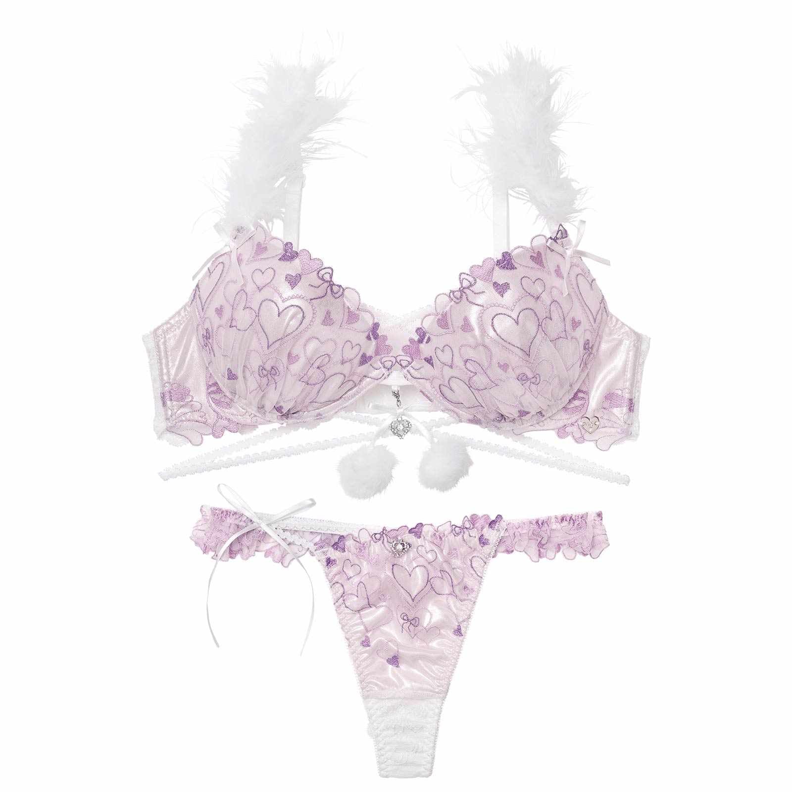 10/31新作!【明日花キララプロデュース/WhipBunny】Romance Glitter Heart Bra&T-back / ロマンスグリッターハートブラ&Tバック