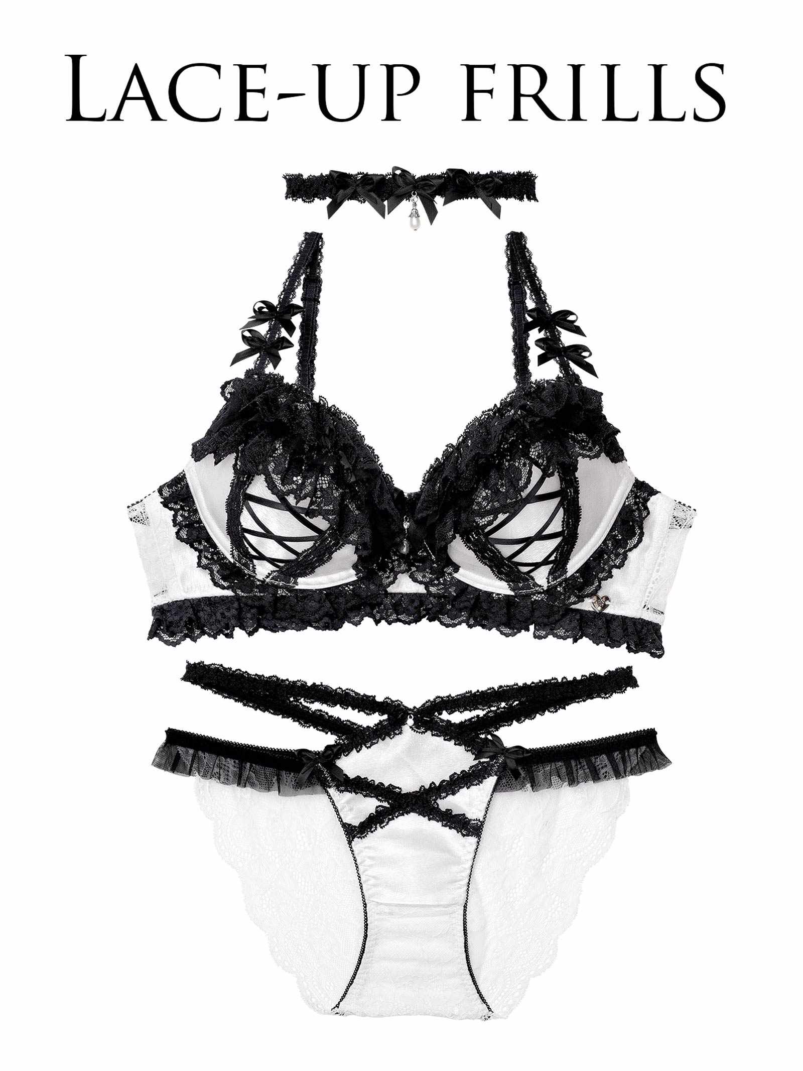 12/12新作!【明日花キララプロデュース/WhipBunny】Lolita Frill Lacy Bra&Shorts / ロリータフリルレーシィブラ&ショーツ